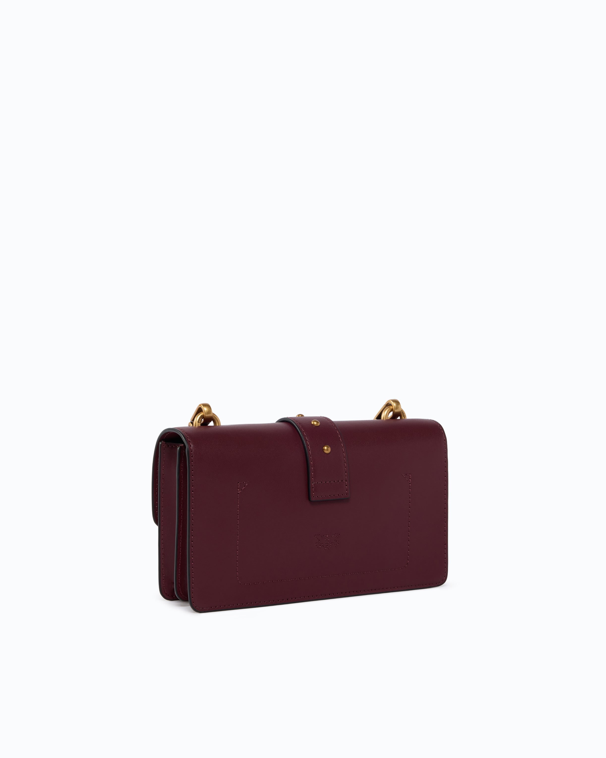 Pinko Love Bag One torebka skórzana brązowa New Buckle