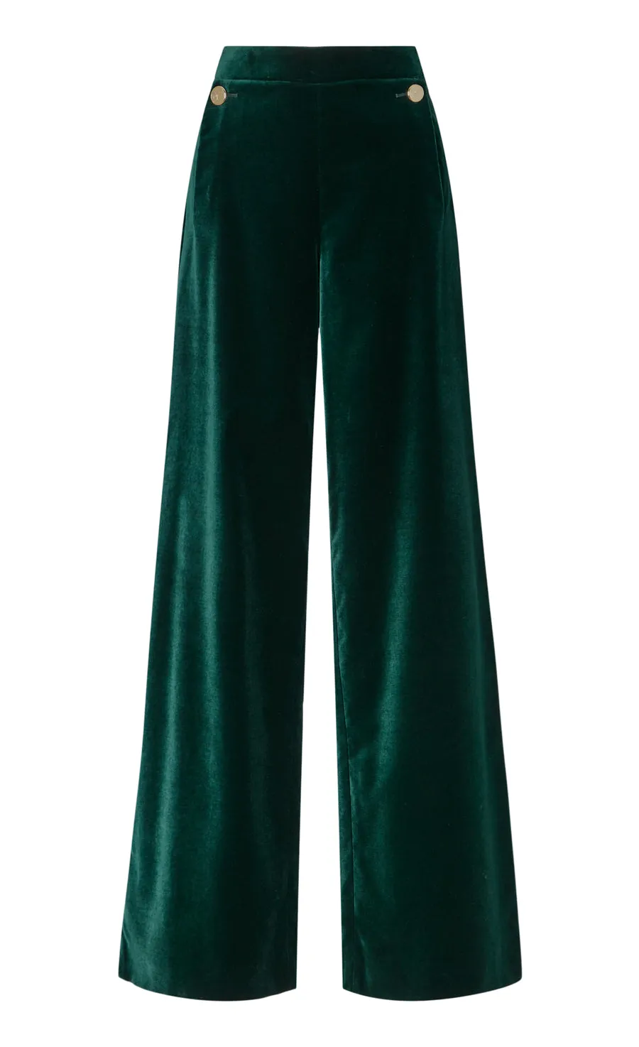 Temperley London Clove spodnie szmaragd welur