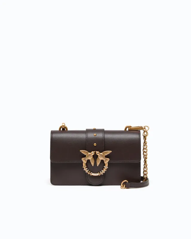 Pinko Mini Love Bag One torebka skórzana z kryształkami