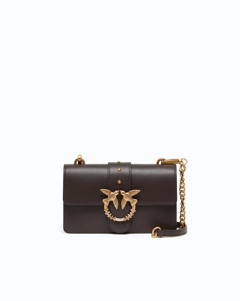 Pinko Mini Love Bag One torebka skórzana z kryształkami