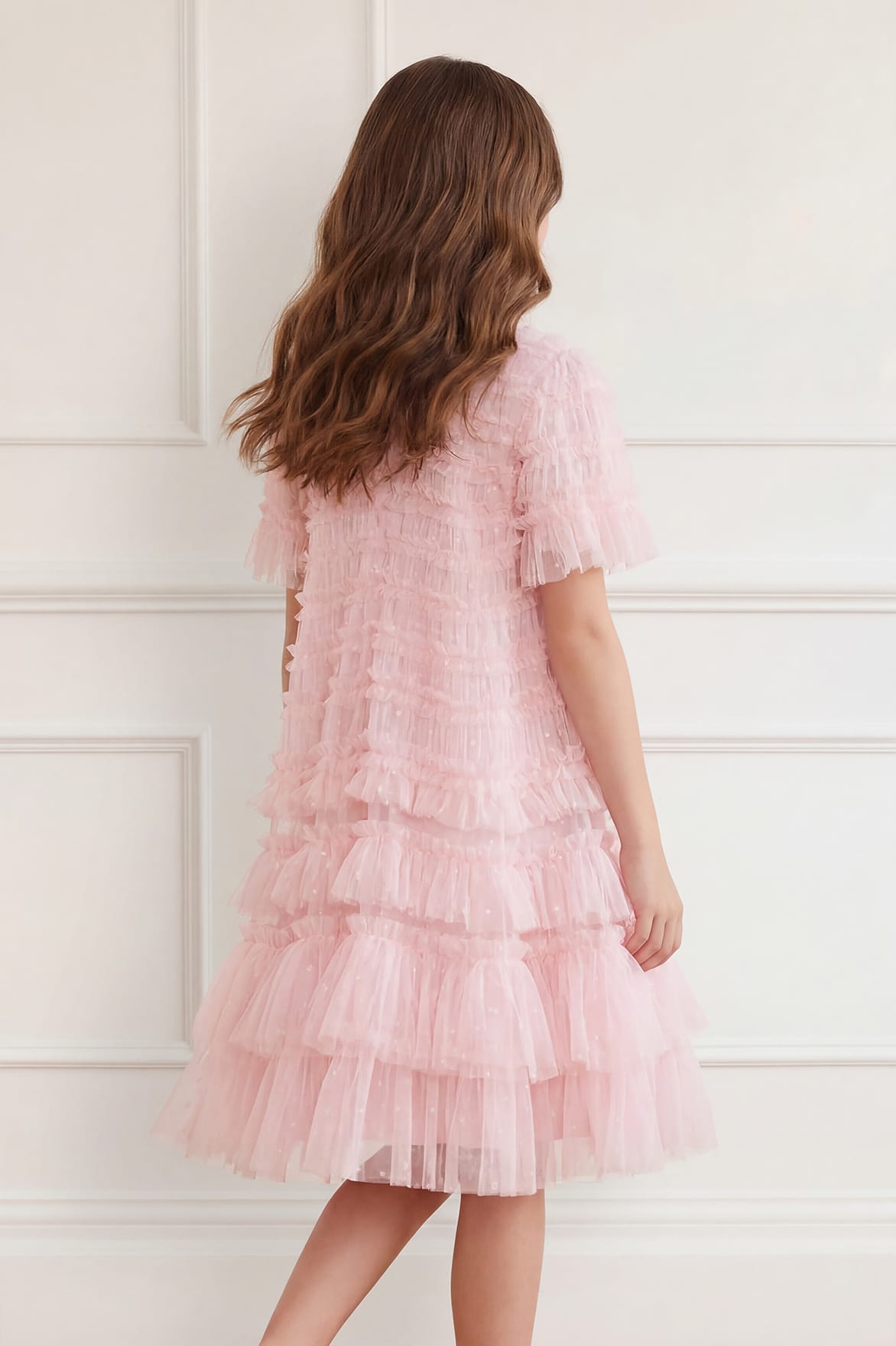 Needle & Thread Valentine Ruffle Kids Dress sukienka różowa