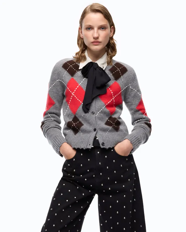 Pinko Cardiff Cardigan kardigan wełniany romby