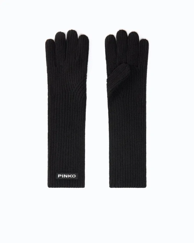 Pinko Grecia Glove rękawiczki długie czarne