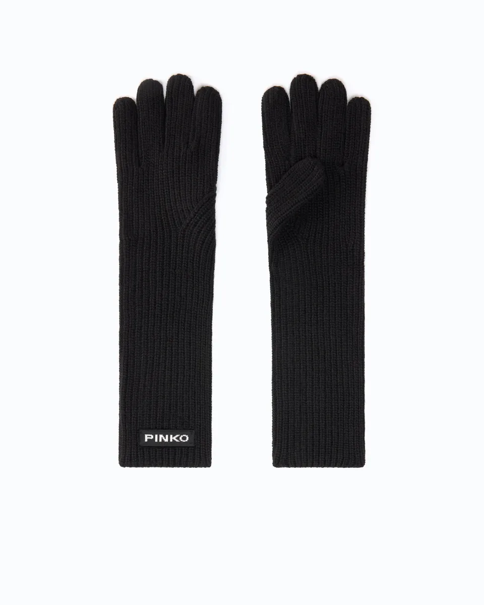 Pinko Grecia Glove rękawiczki długie czarne