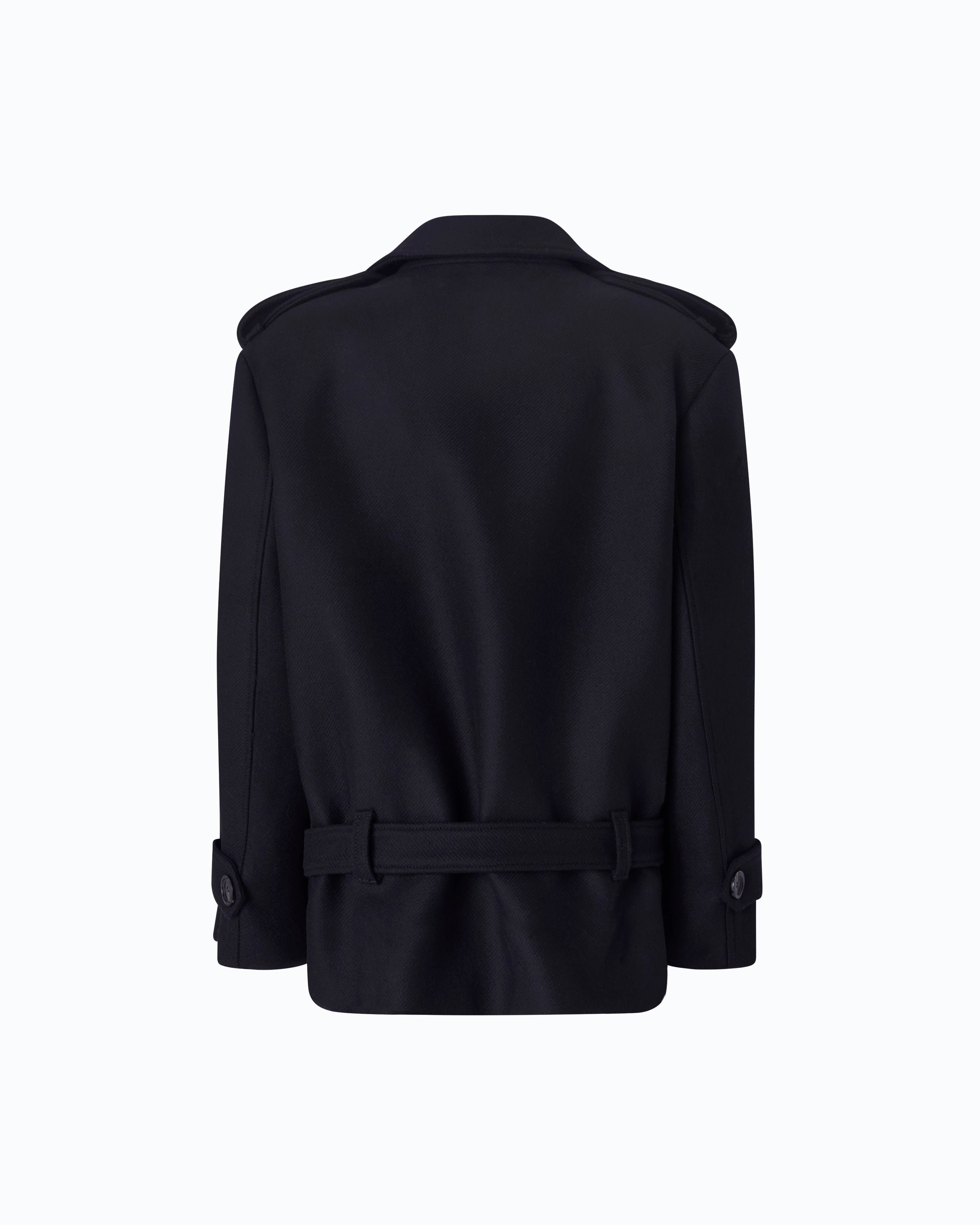 Pinko Tornado Peacoat bosmanka czarna wełna