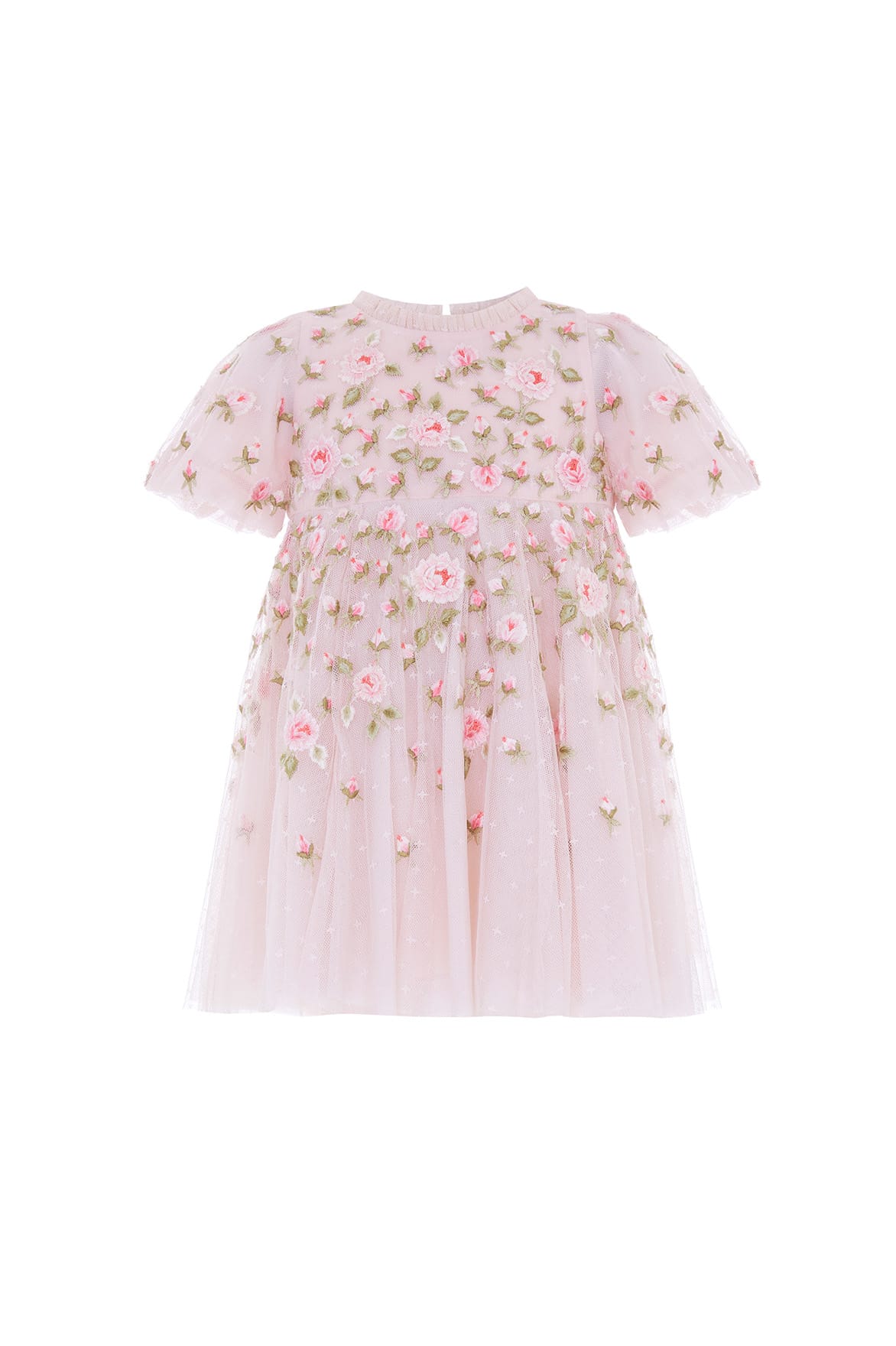 Needle & Thread Rose Bloom Baby sukienka niemowlęca Pink haftowana