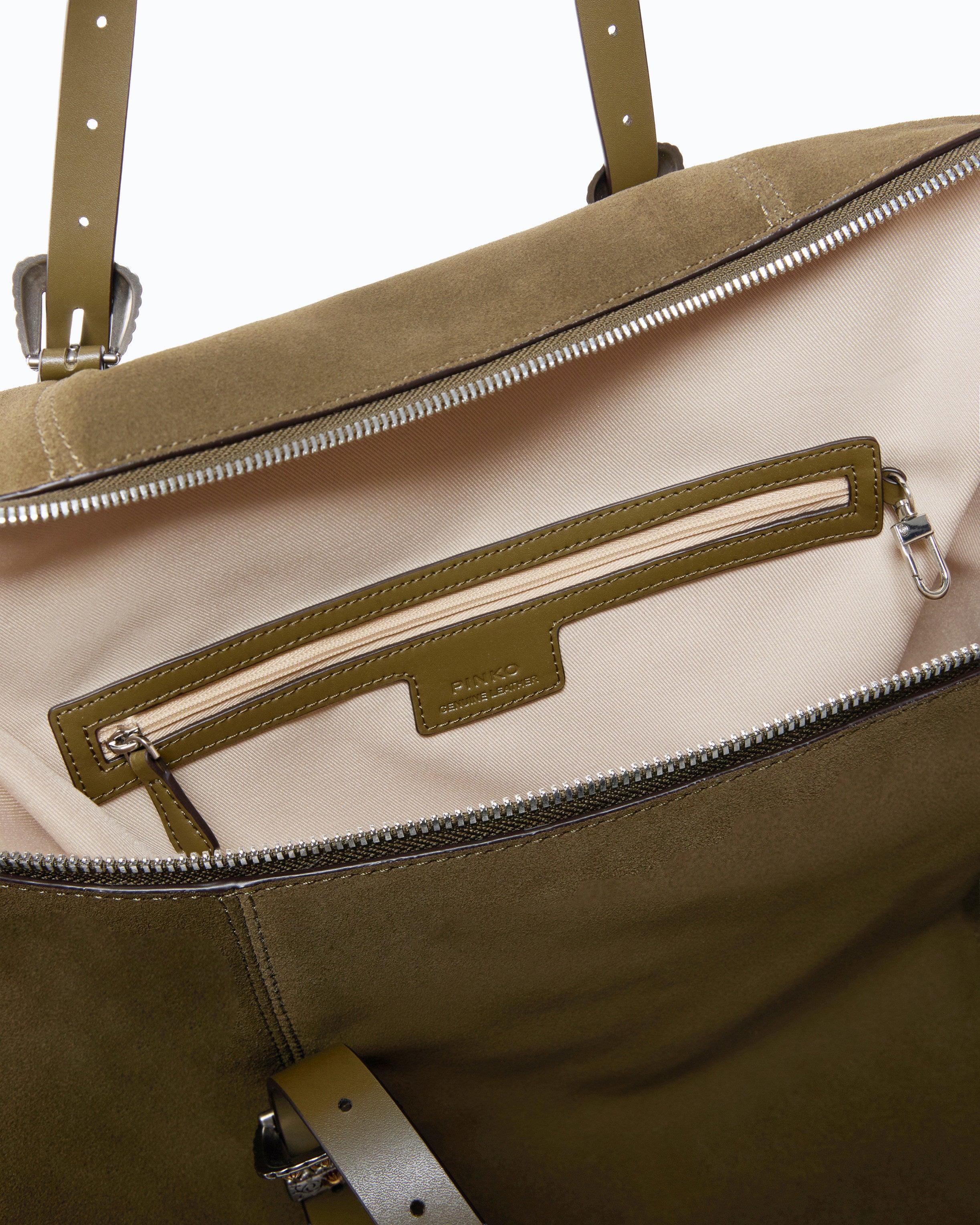 Pinko Tote Bag torebka zamszowa z detalami