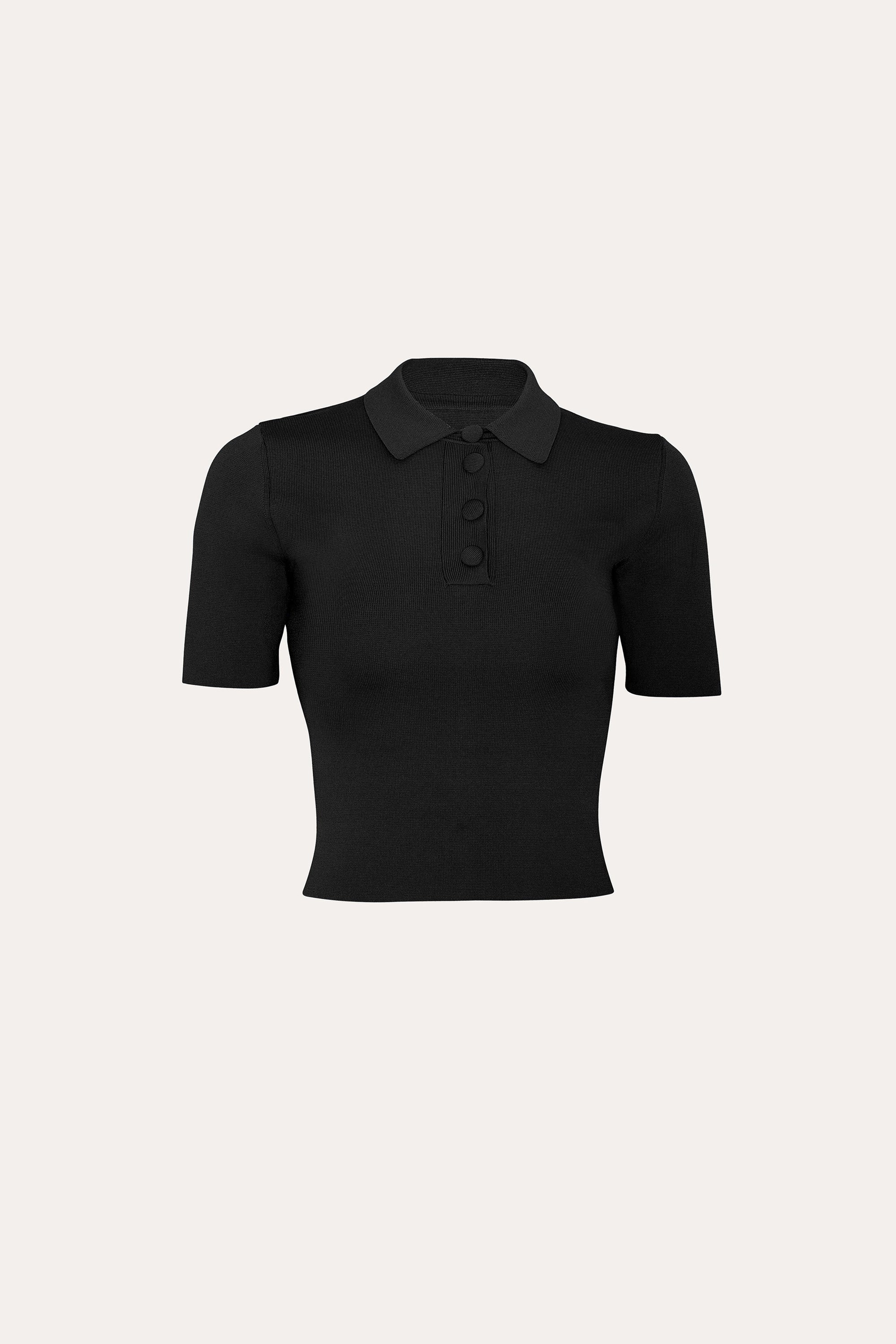 Elie Tahari Skylar E35YP506 polo dzianinowe czarne