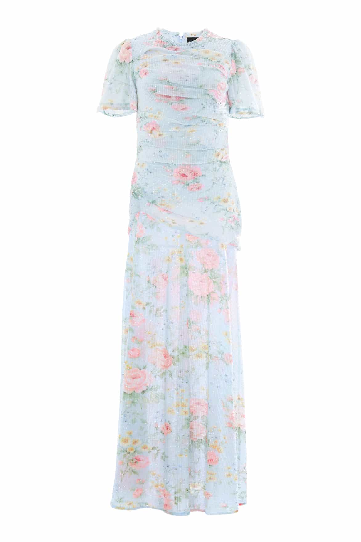 Needle & Thread Pompadour Garden Sequin Gown sukienka niebieska