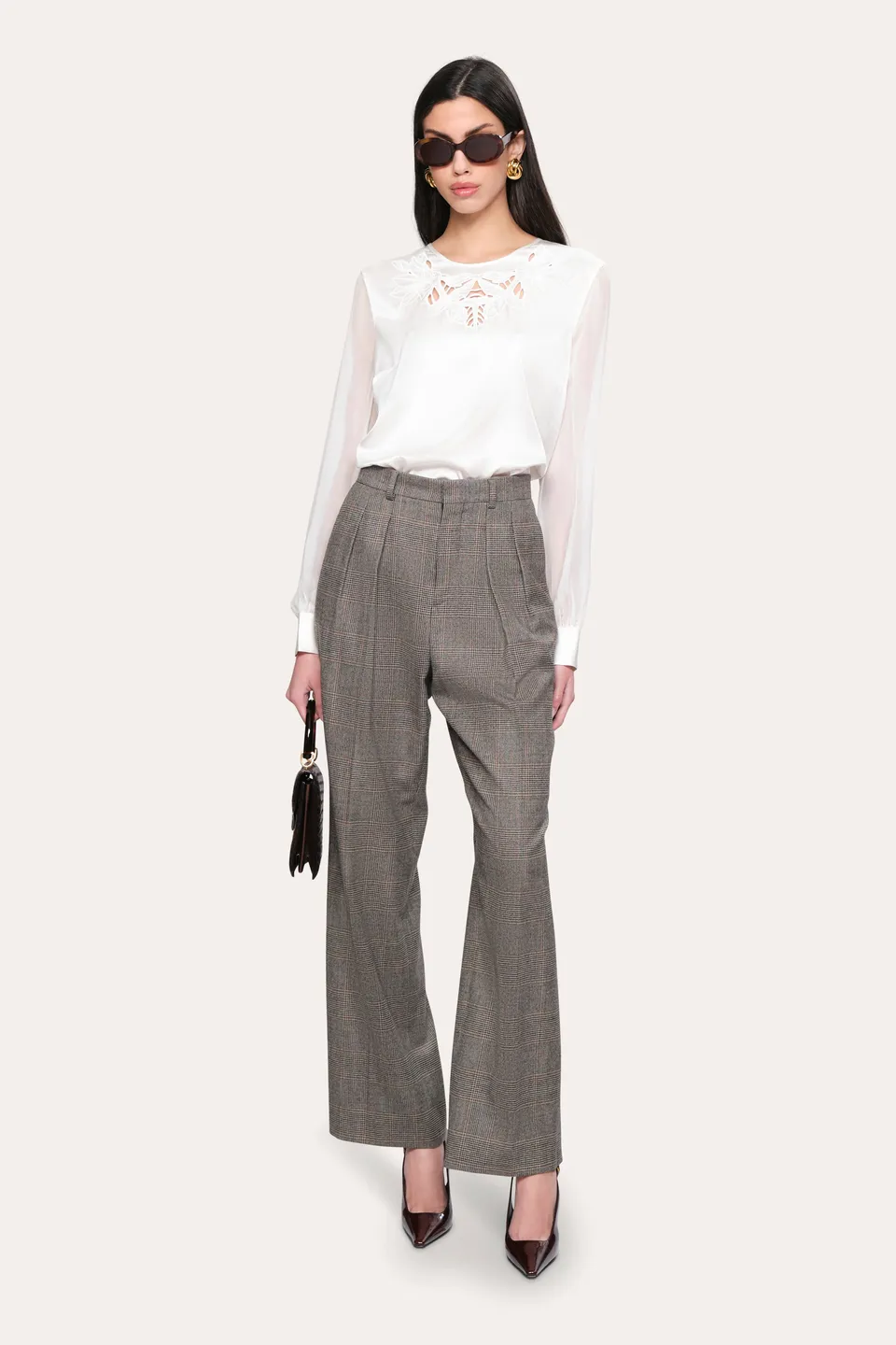 Elie Tahari Olivia bluzka jedwabna Fresh Pearl