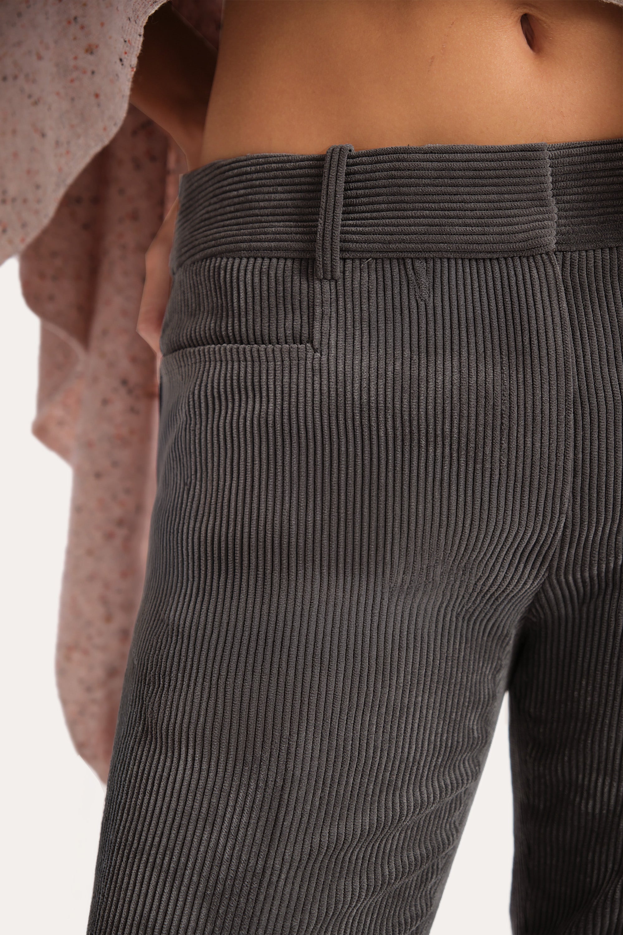 Elie Tahari Catalina E904M206 spodnie szare sztruksowe