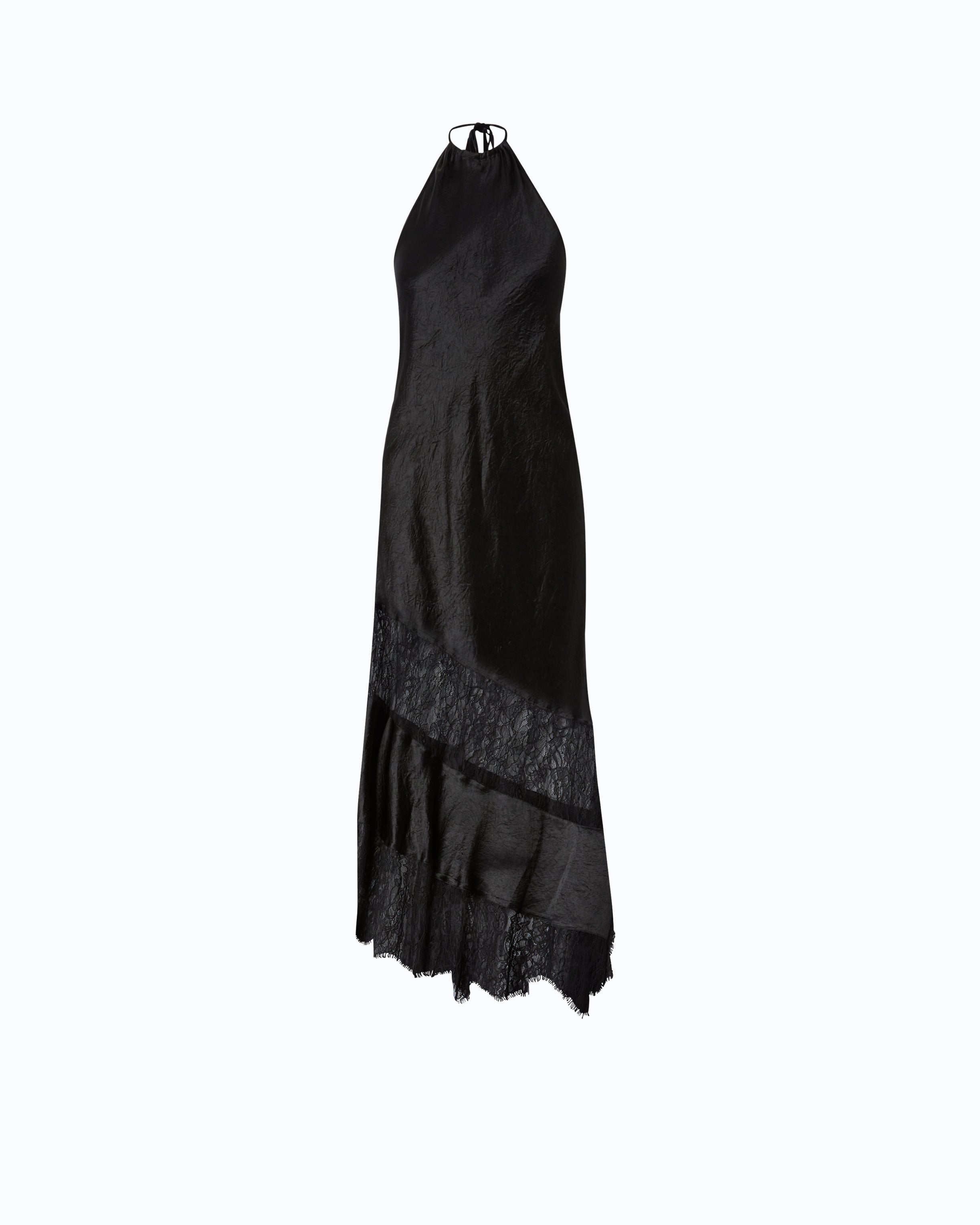 Pinko Forester Dress sukienka midi satynowa koronka