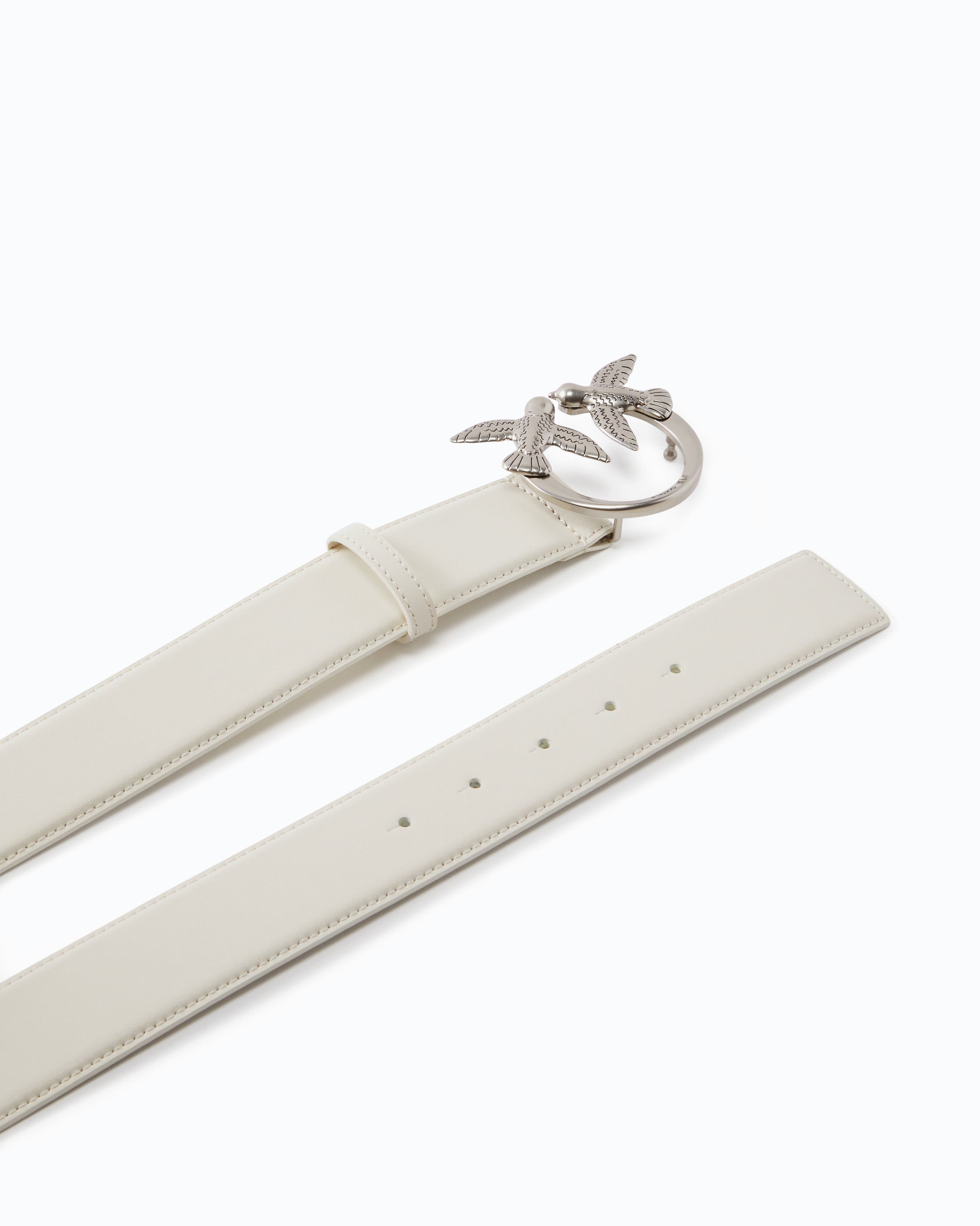 Pinko Love Birds High Leather Belt 4CM pasek skórzany