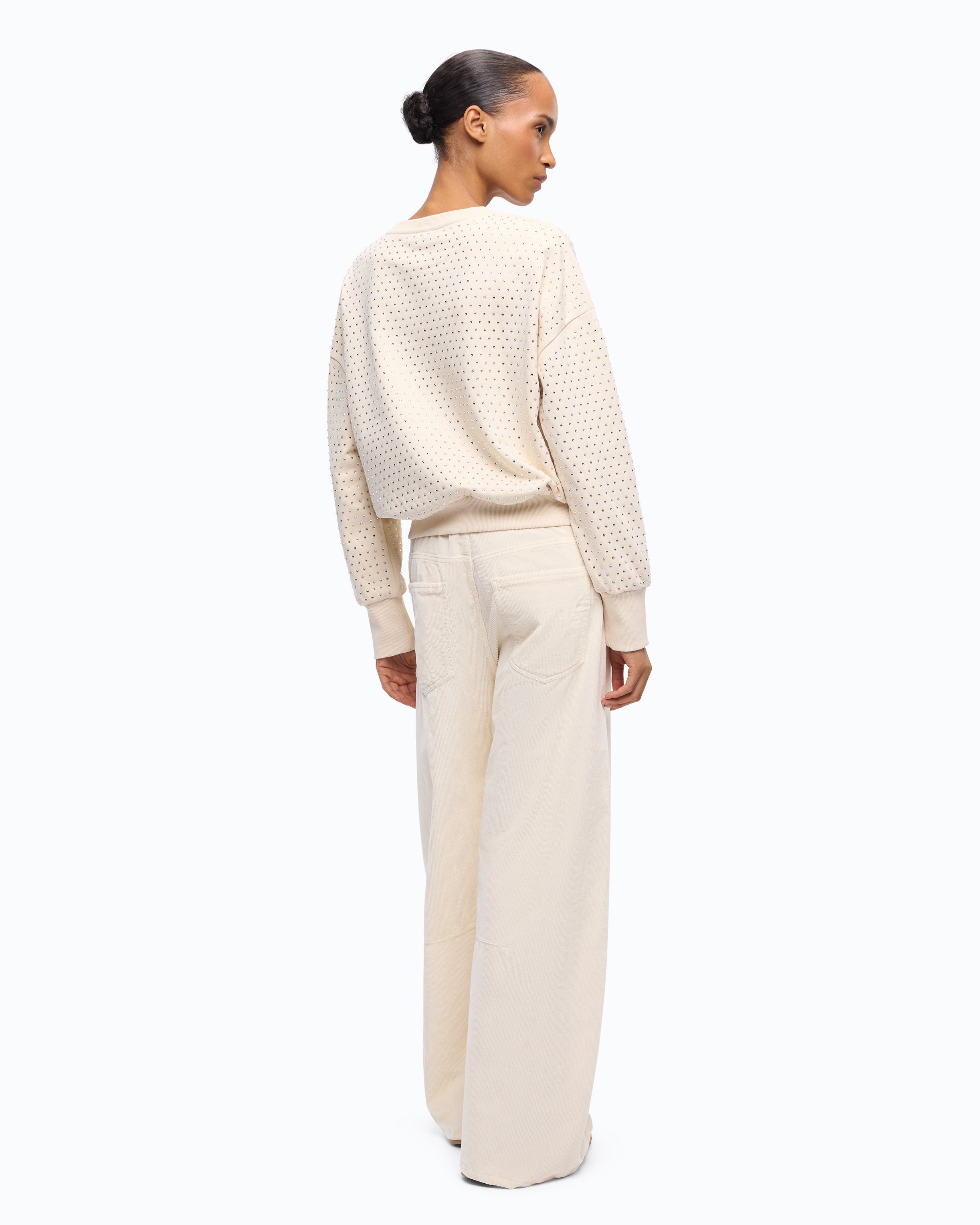 Pinko Monaci Sweater bluza kryształki beżowa XS-XL