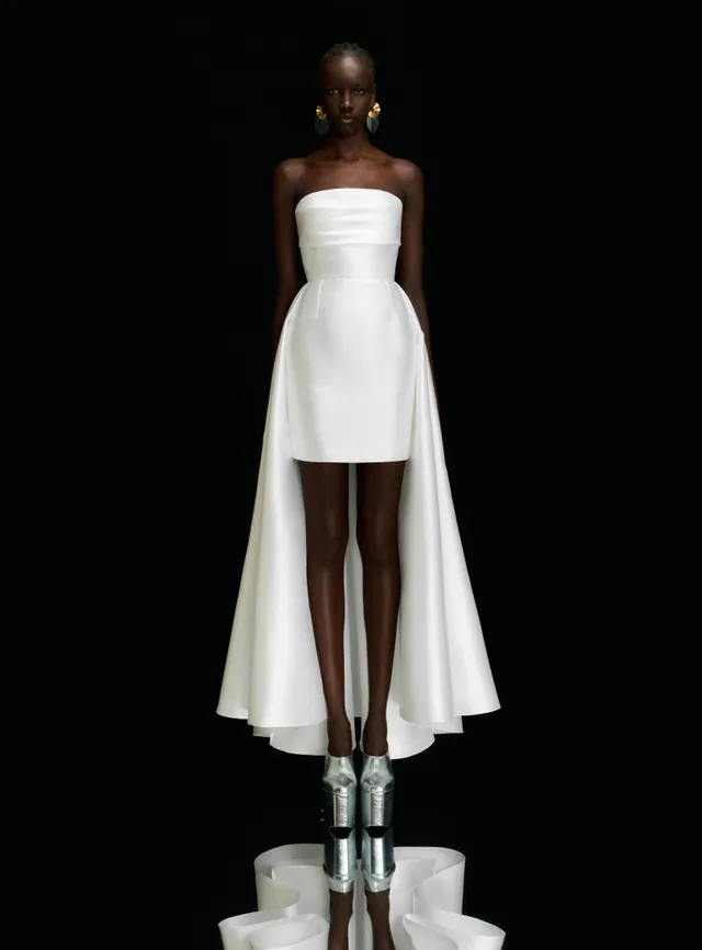 Solace London Trina sukienka mini kremowa ślubna