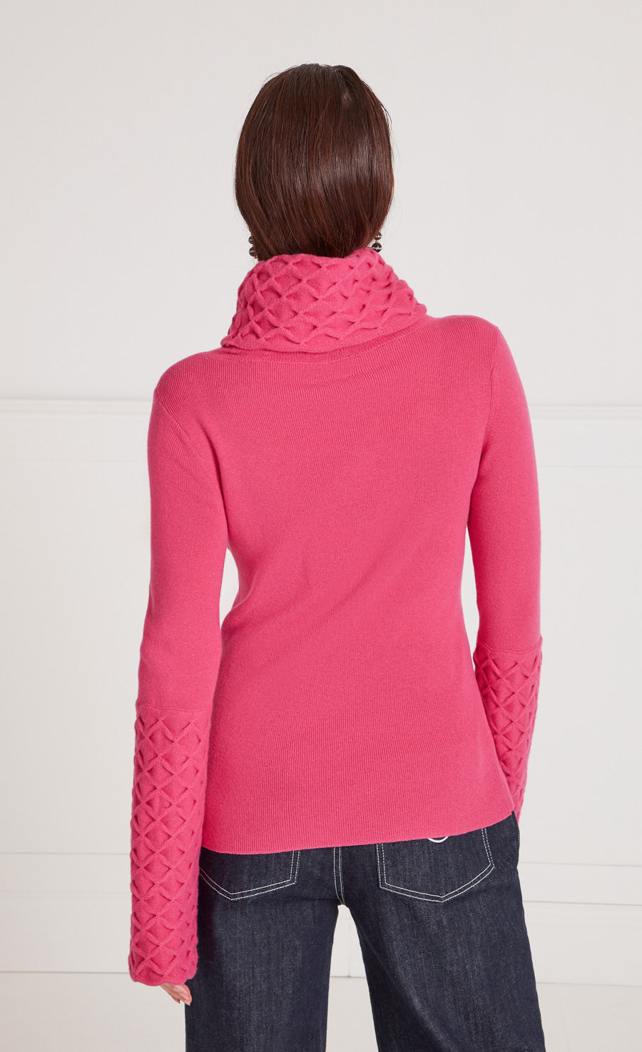 Temperley London Honeycomb sweter wełniany Raspberry