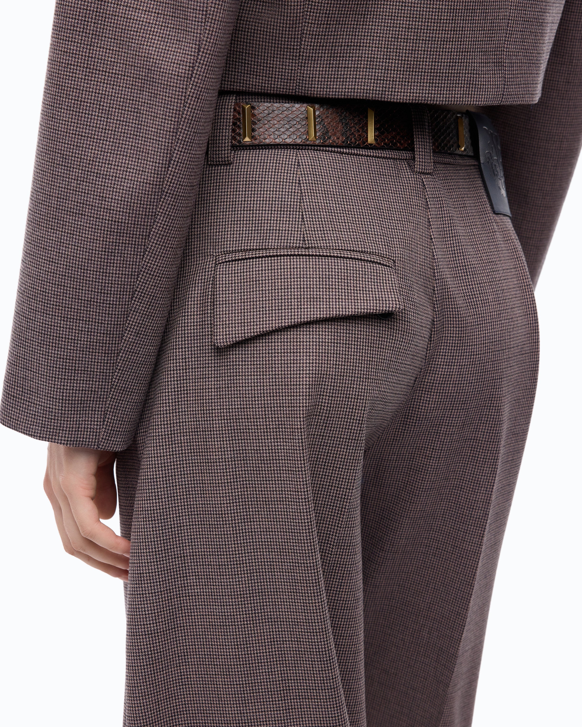 Pinko Balbino Pants spodnie barrel pepitka beż
