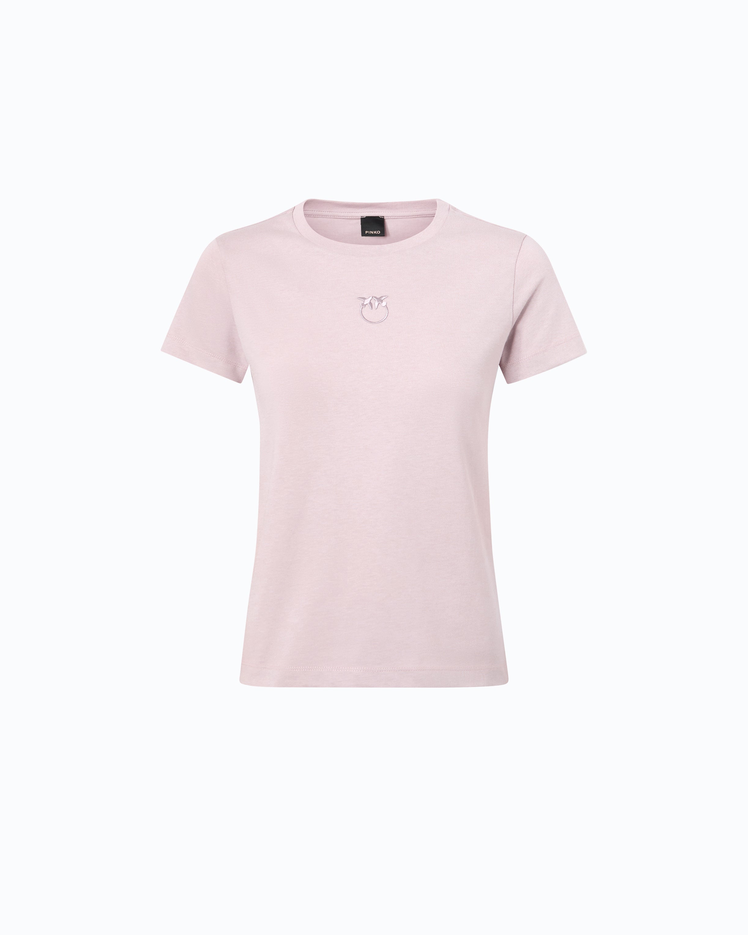 Pinko Bussolotto t-shirt bawełniany logo różowy