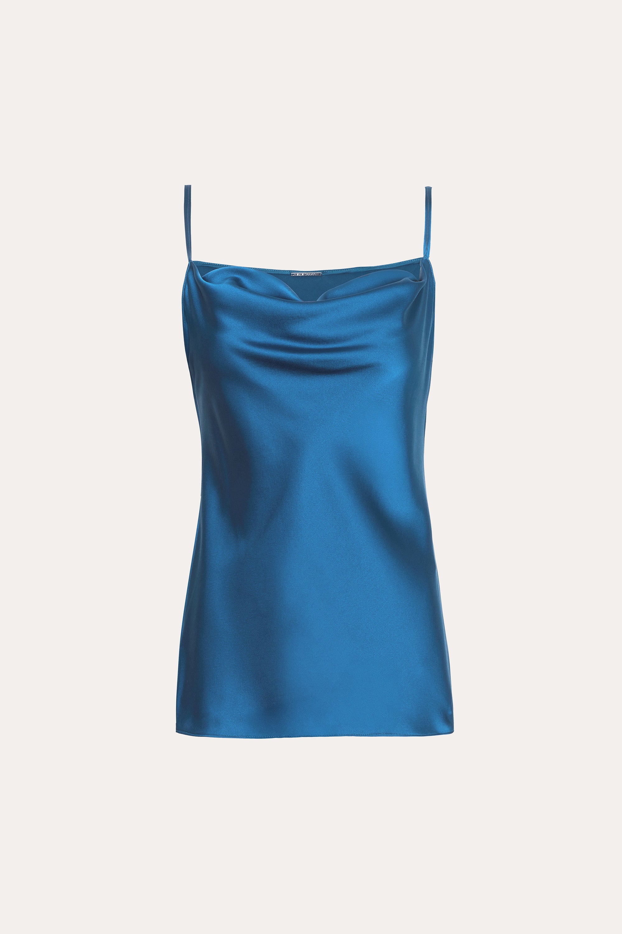 Elie Tahari Silk Draped Camisole top jedwabny Pacific Blue