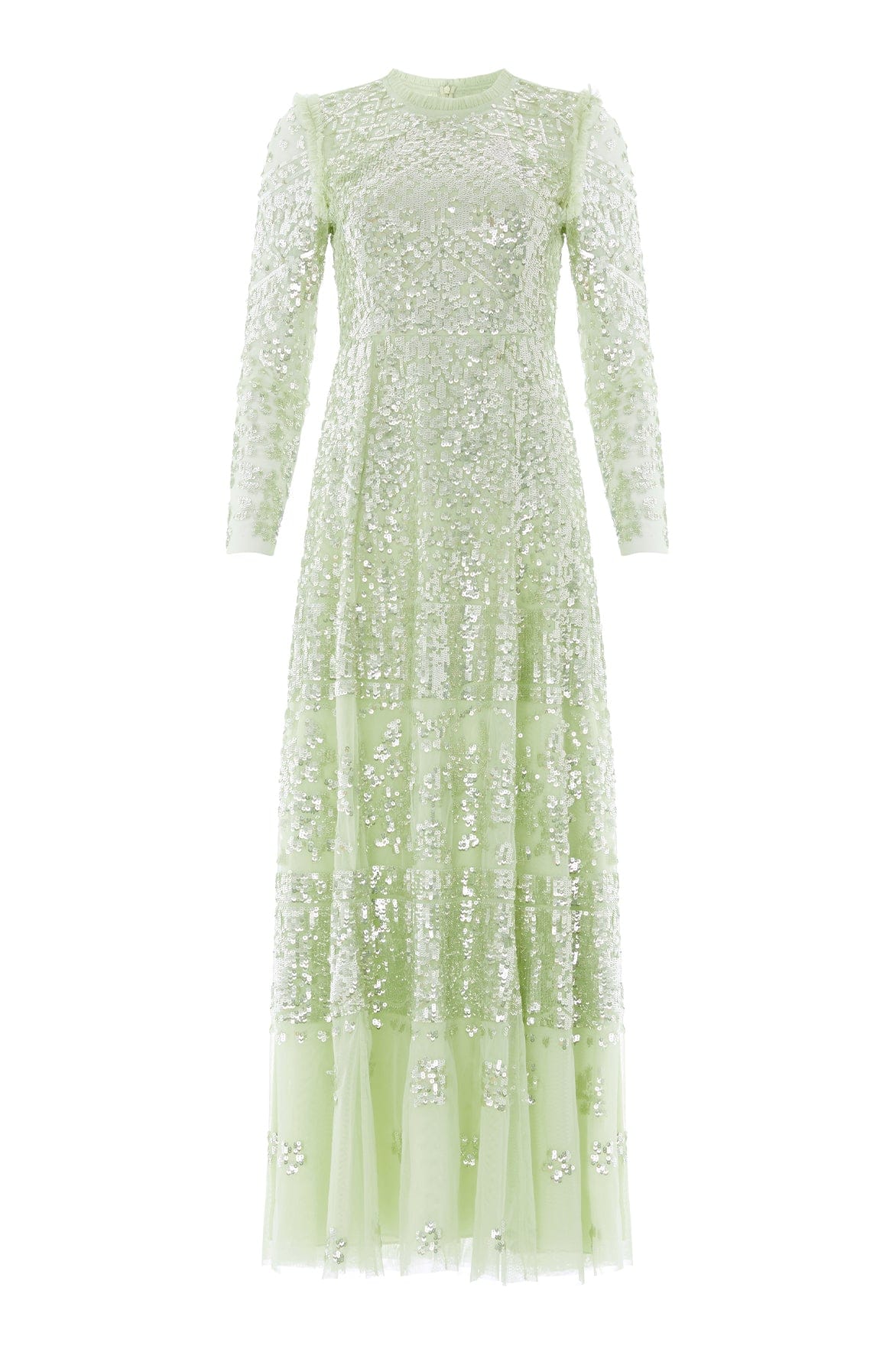 Needle & Thread Aurora Gown suknia zielona cekinowa maxi