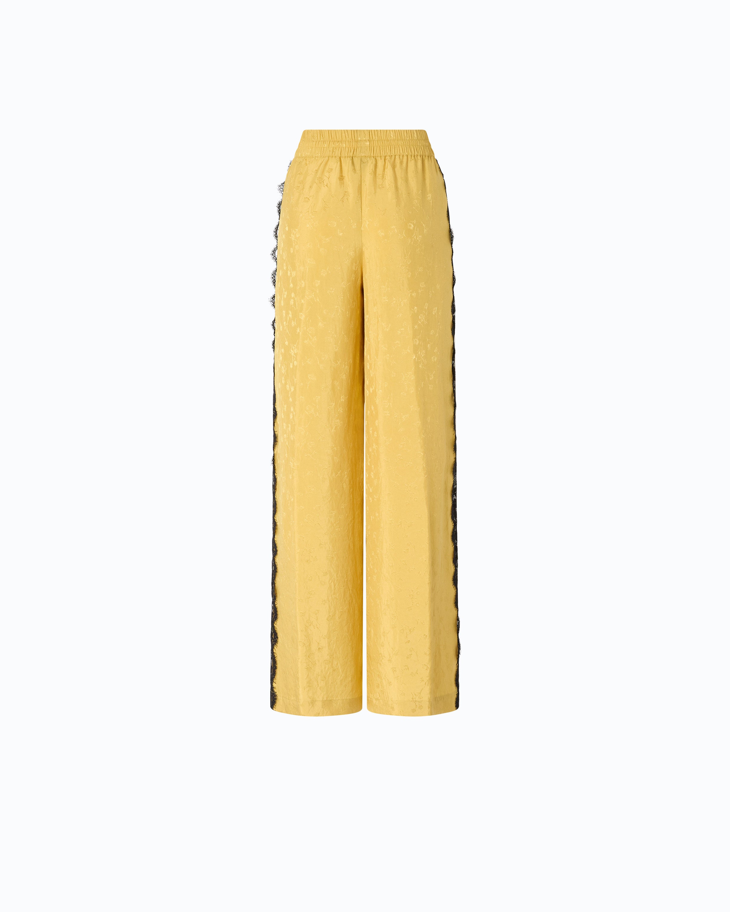 Pinko Philesia Pants spodnie palazzo żółte żakard