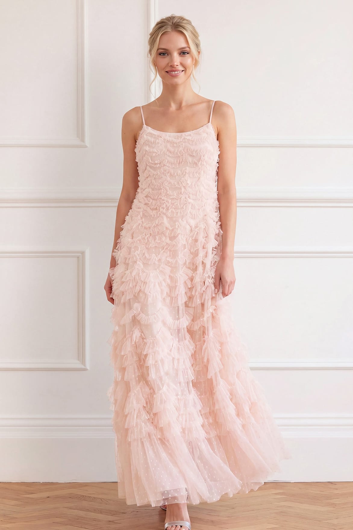 Needle & Thread Thalia Cami Ankle Gown sukienka różowa