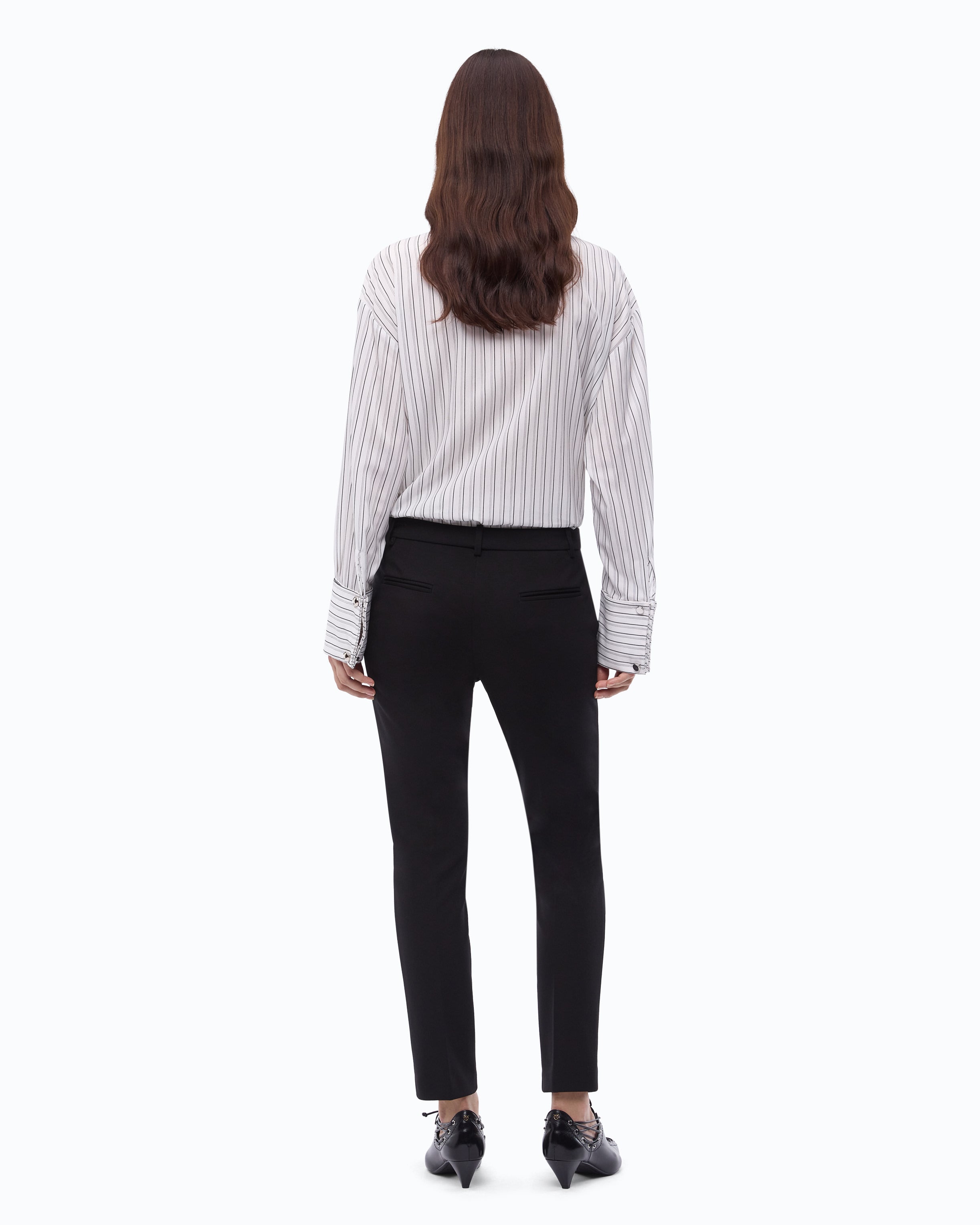 Pinko Bello Trousers spodnie cygaretki czarne wiskoza