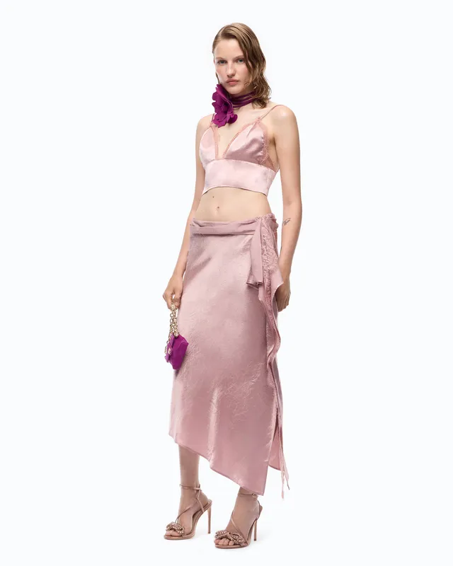 Pinko Frontera Skirt spódnica midi różowa