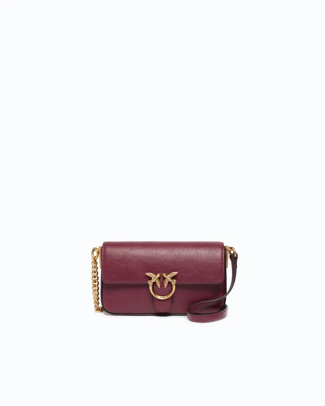 Pinko Baby Love Bag One torebka bordowa skóra