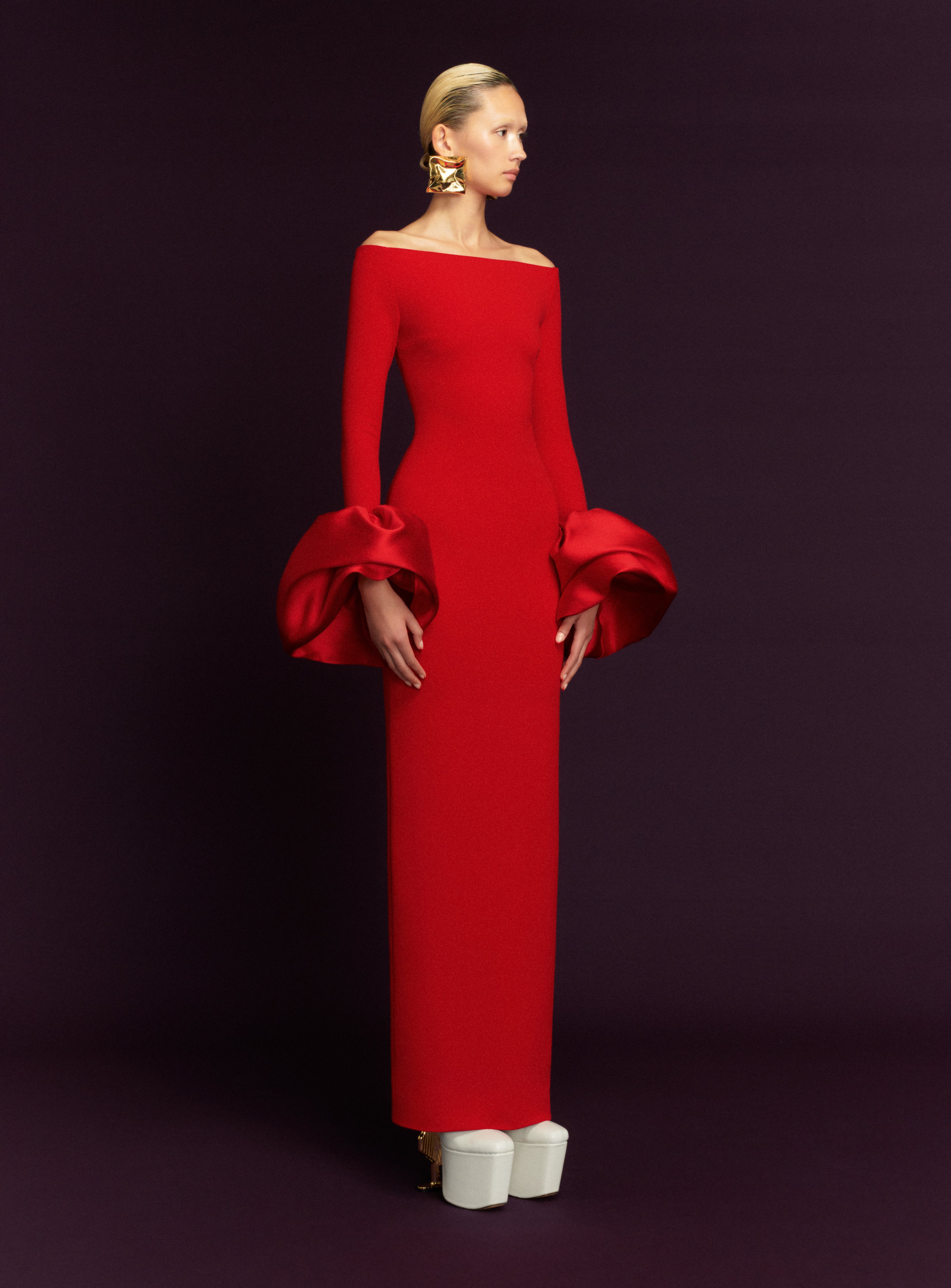 Solace London Talia sukienka wieczorowa czerwona maxi