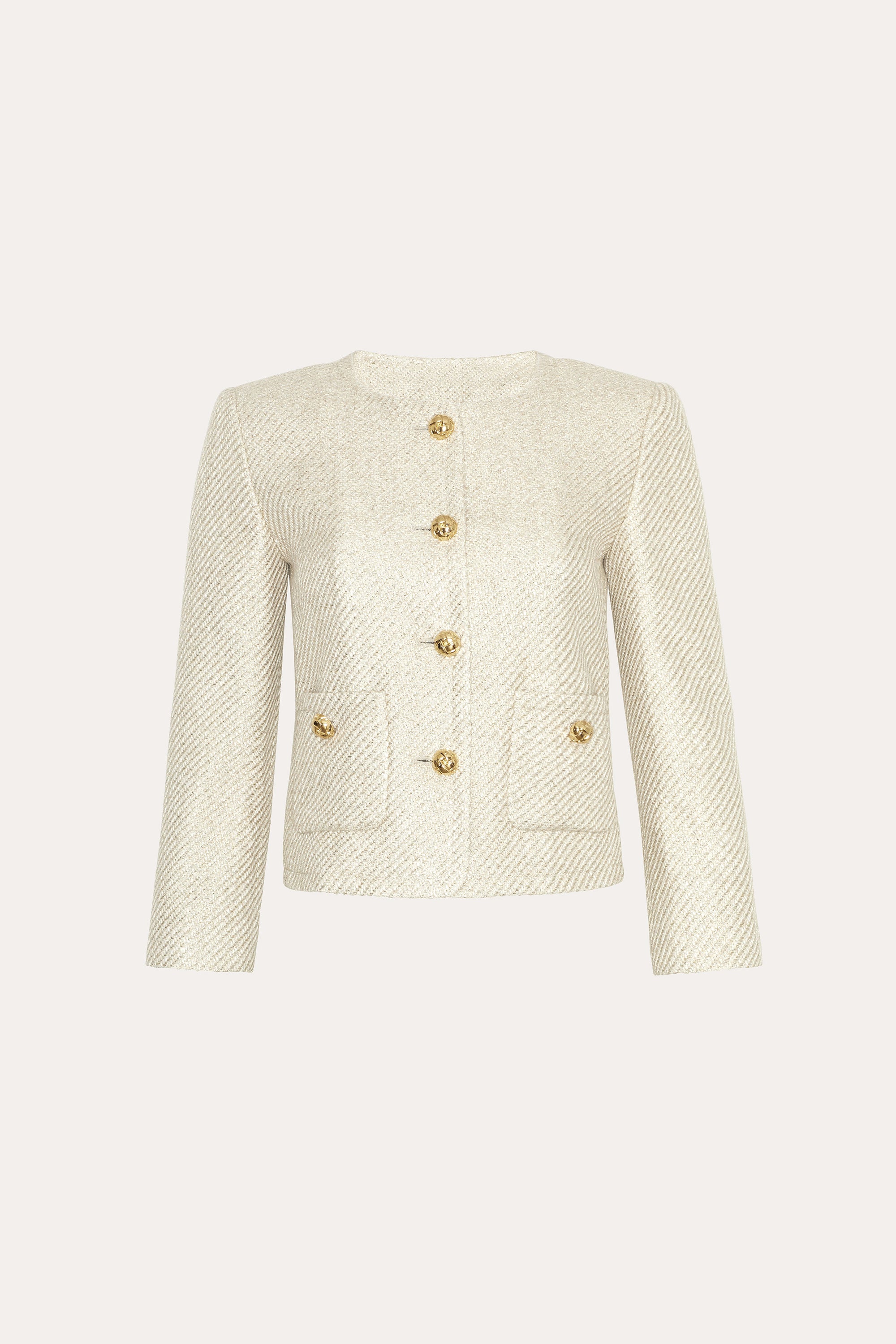 Elie Tahari Tweed Lurex marynarka Multi krótka