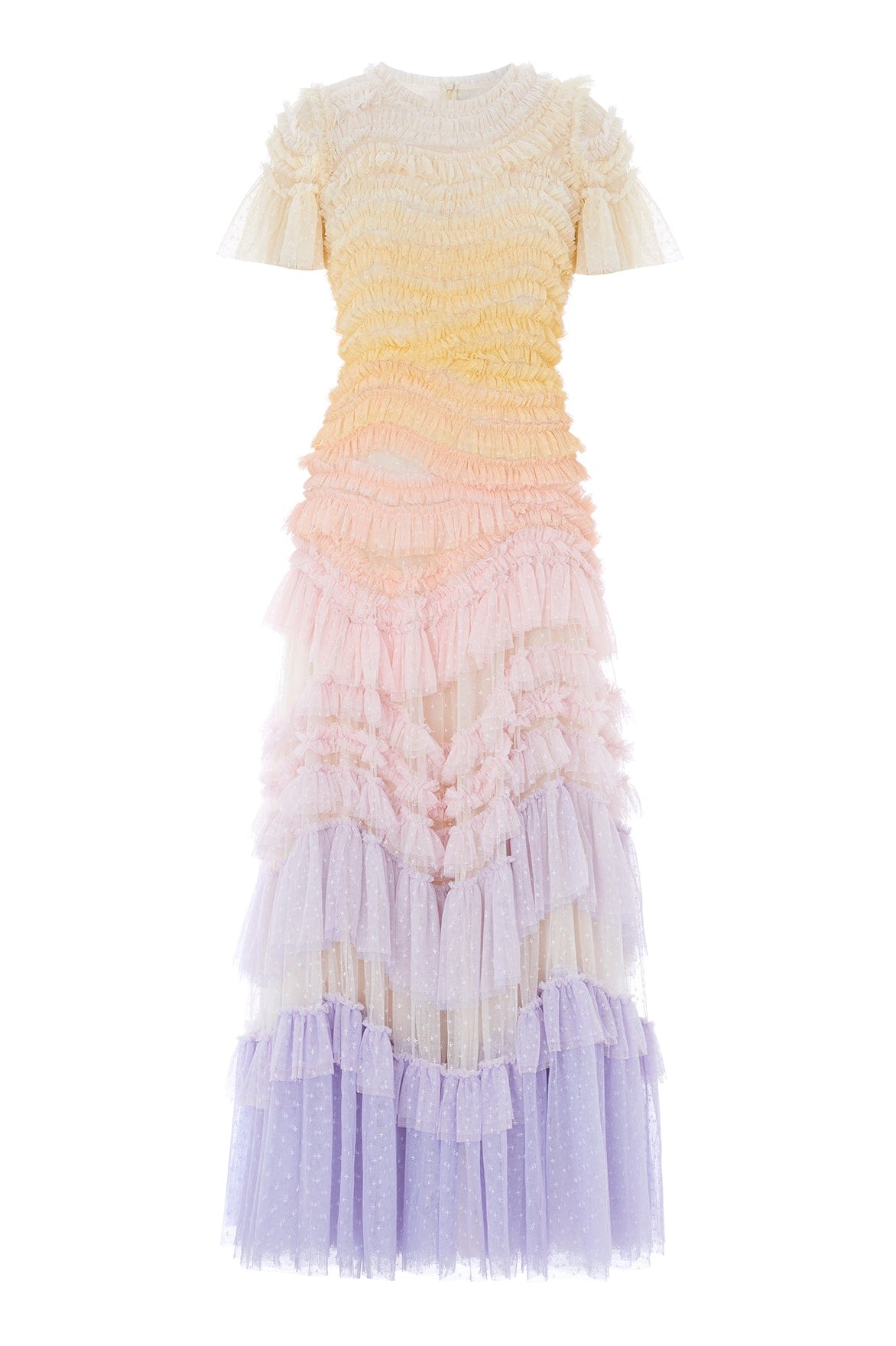 Needle & Thread Wild Rose Ombre Short Sleeve Gown suknia Multi tiulowa