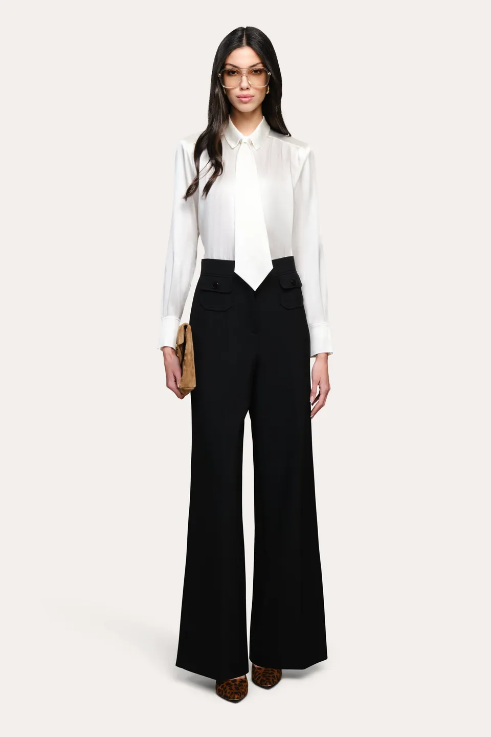 Elie Tahari Remi E101J216 spodnie palazzo czarne