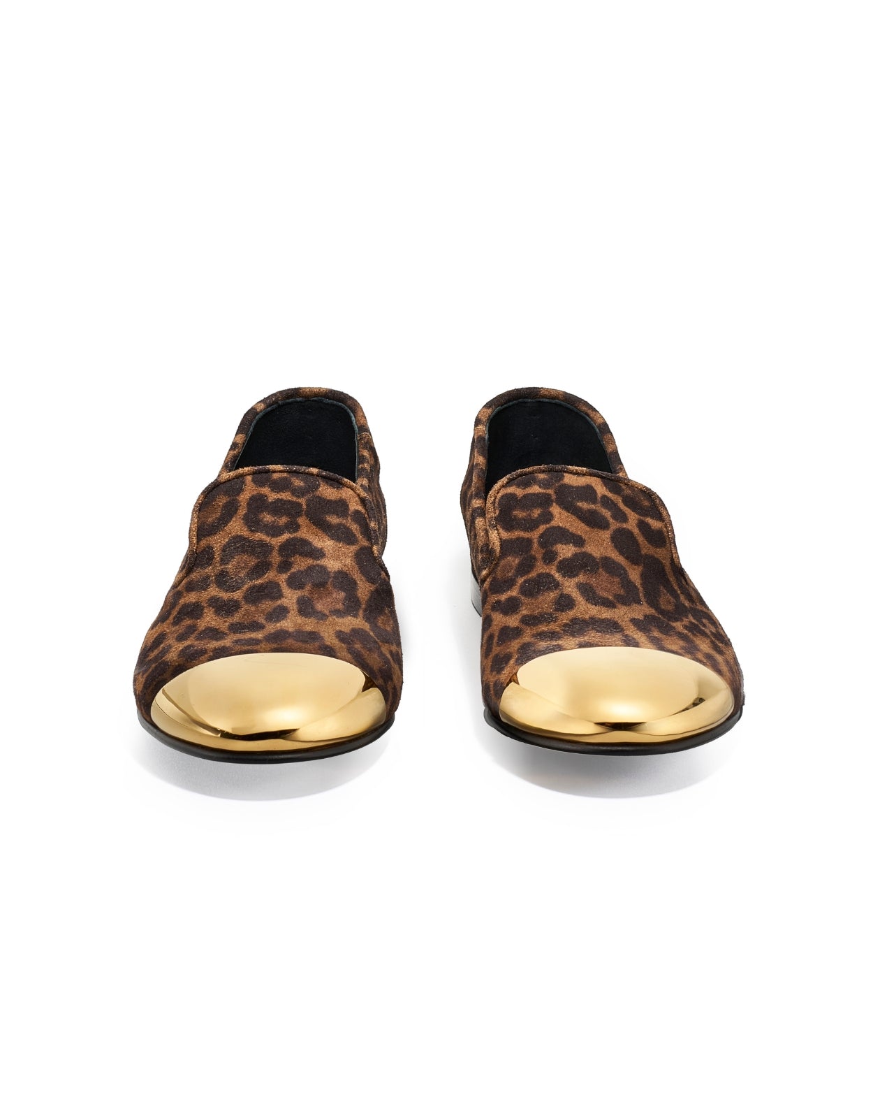 Temperley London Vesper mokasyny Leopard złoty nosek