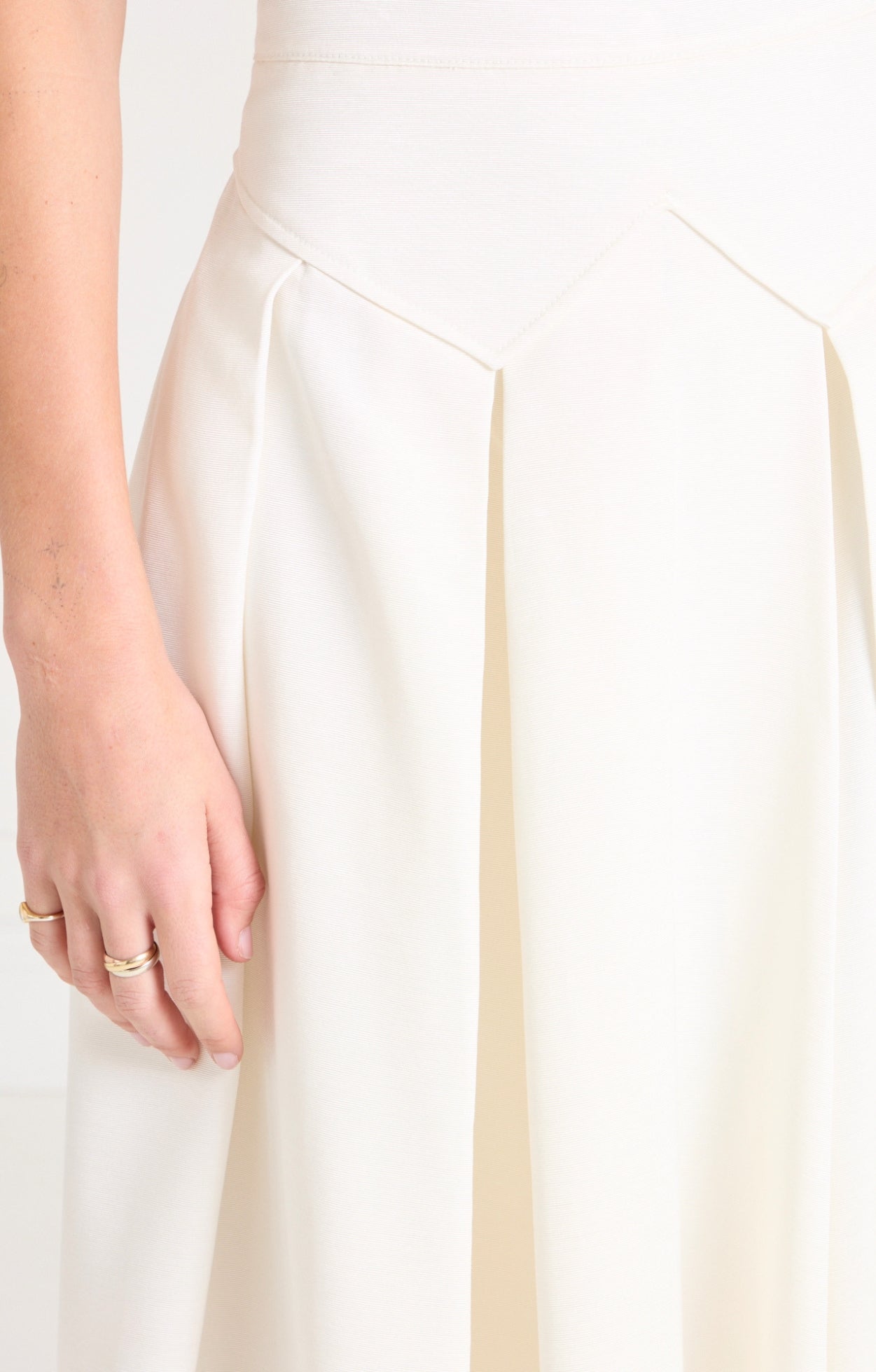 Temperley London Elodie spódnica długa biała jedwabna