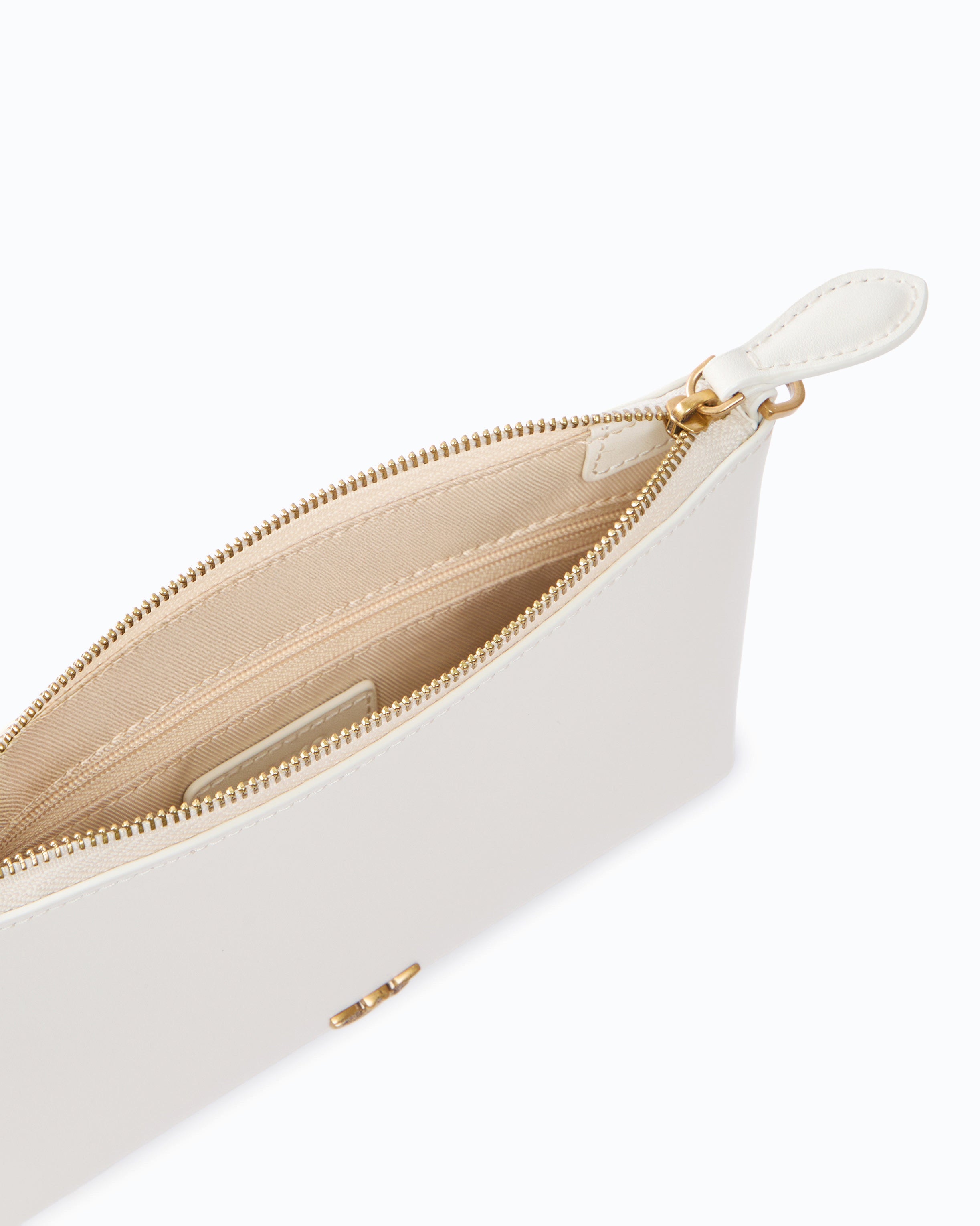 Pinko Flat Horizontal Mini kopertówka skórzana biała