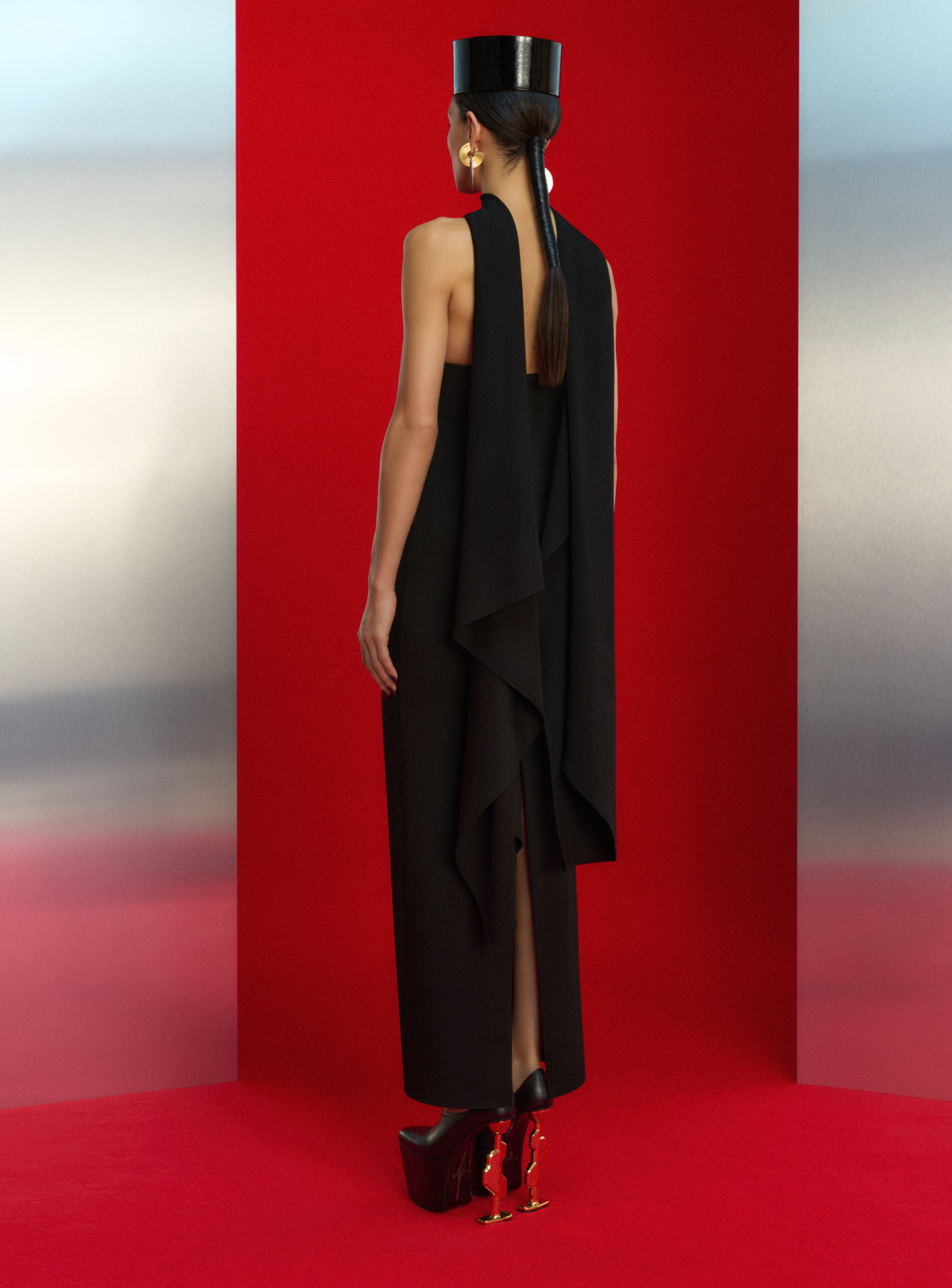 Solace London Emerson sukienka maxi Black wieczorowa