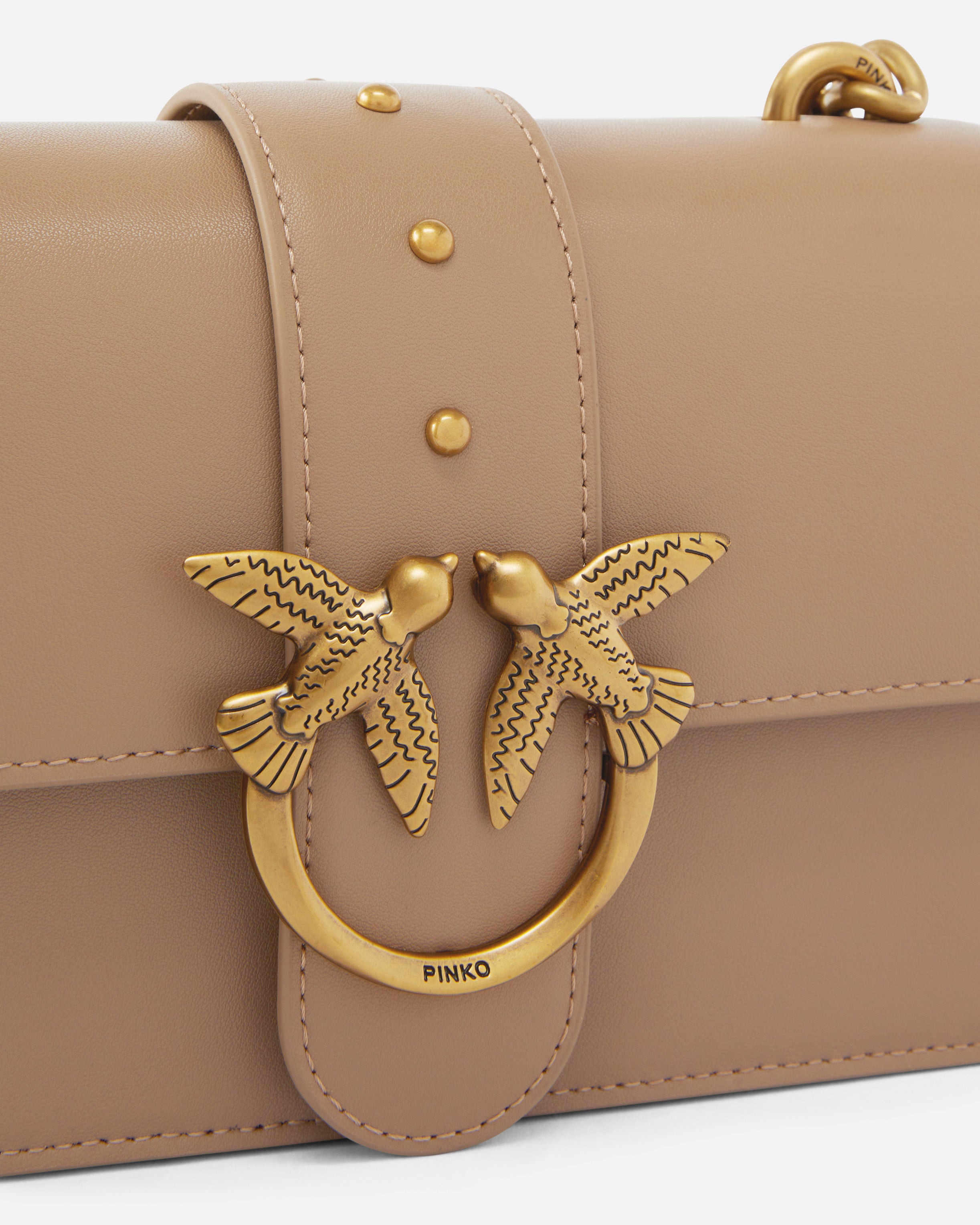 Pinko Mini Love Bag One Simply torebka brązowa skórzana