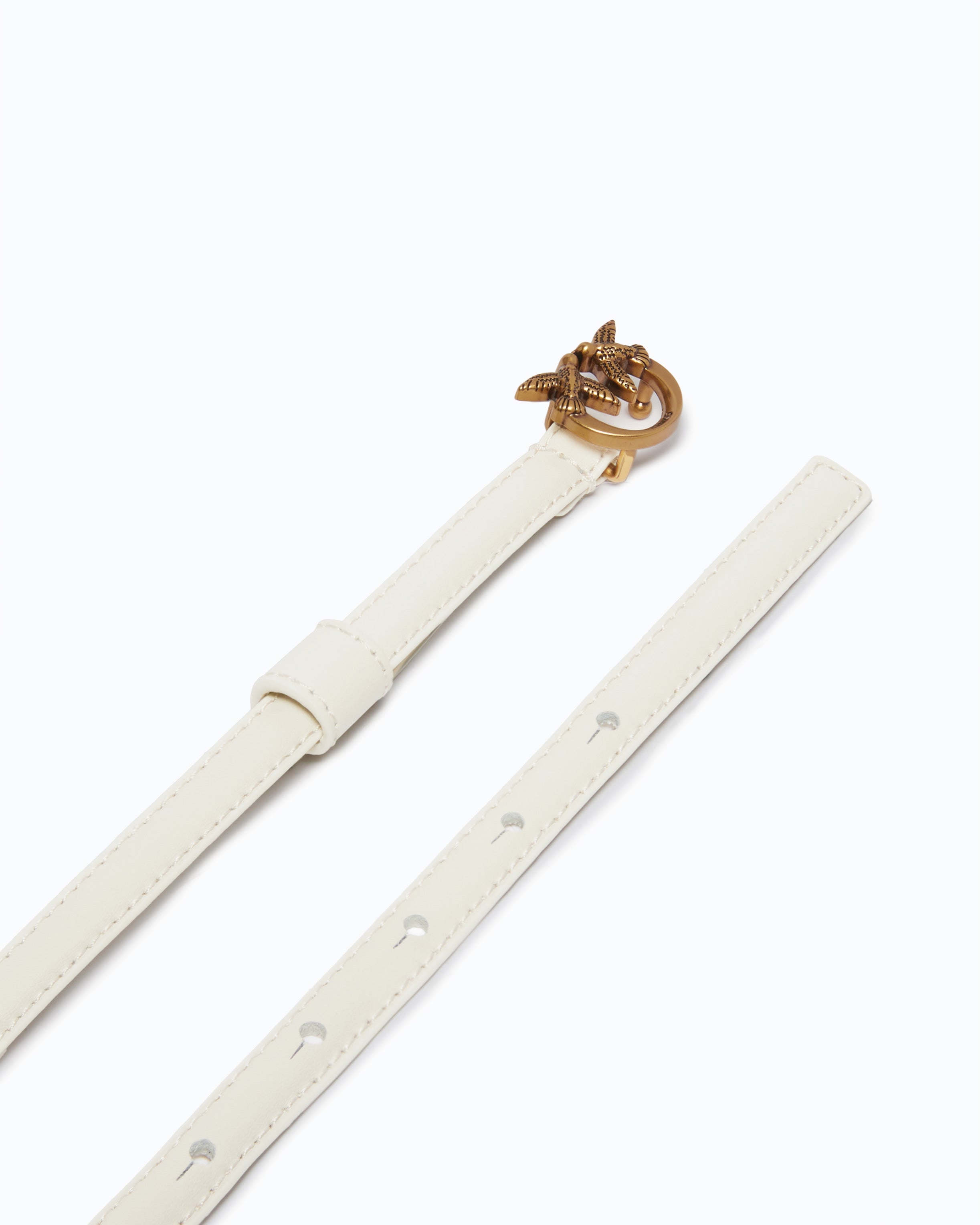 Pinko Love Birds Thin Buckle Belt pasek skórzany 1 cm