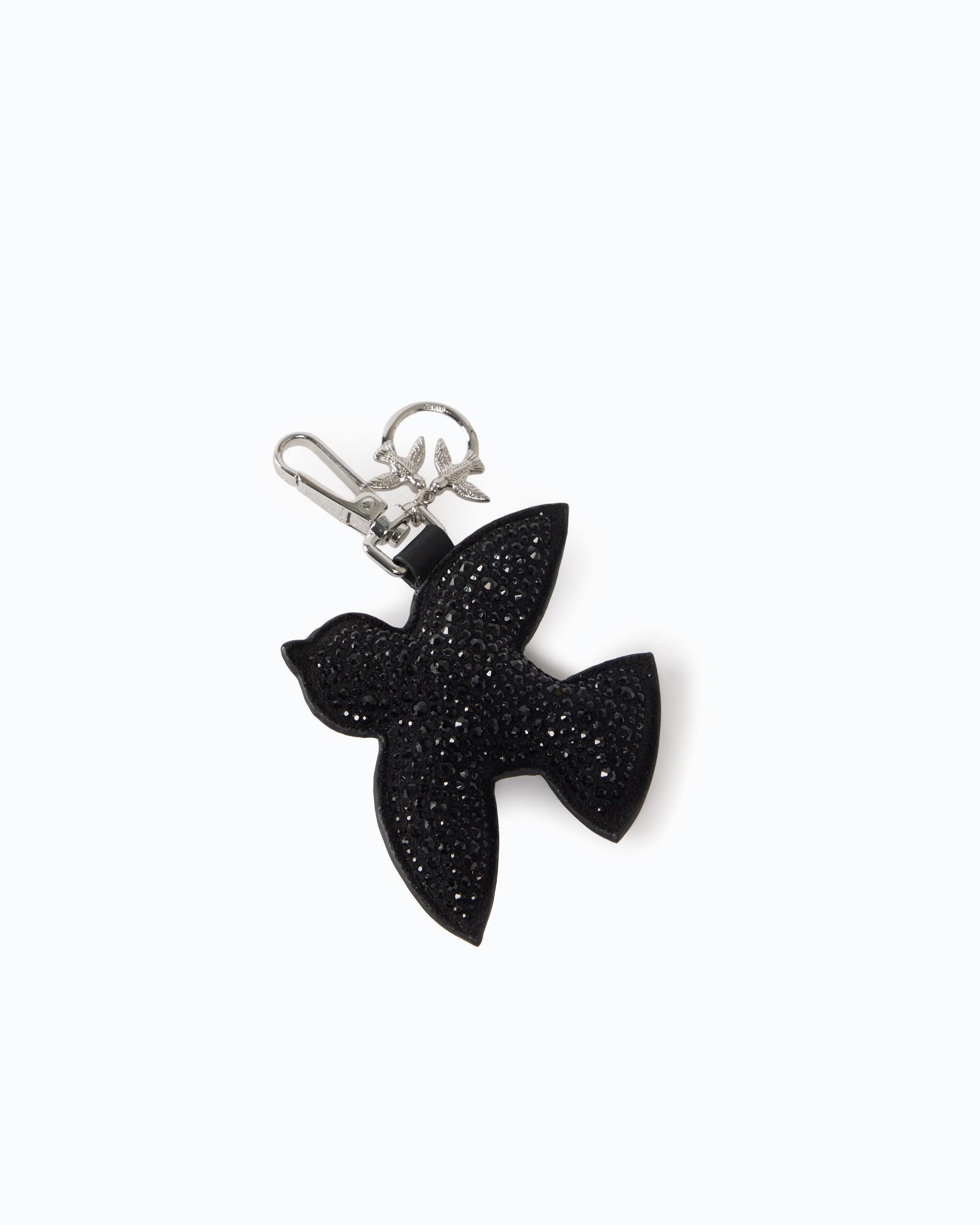 Pinko Full Rhinestone brelok ptaszek czarny U