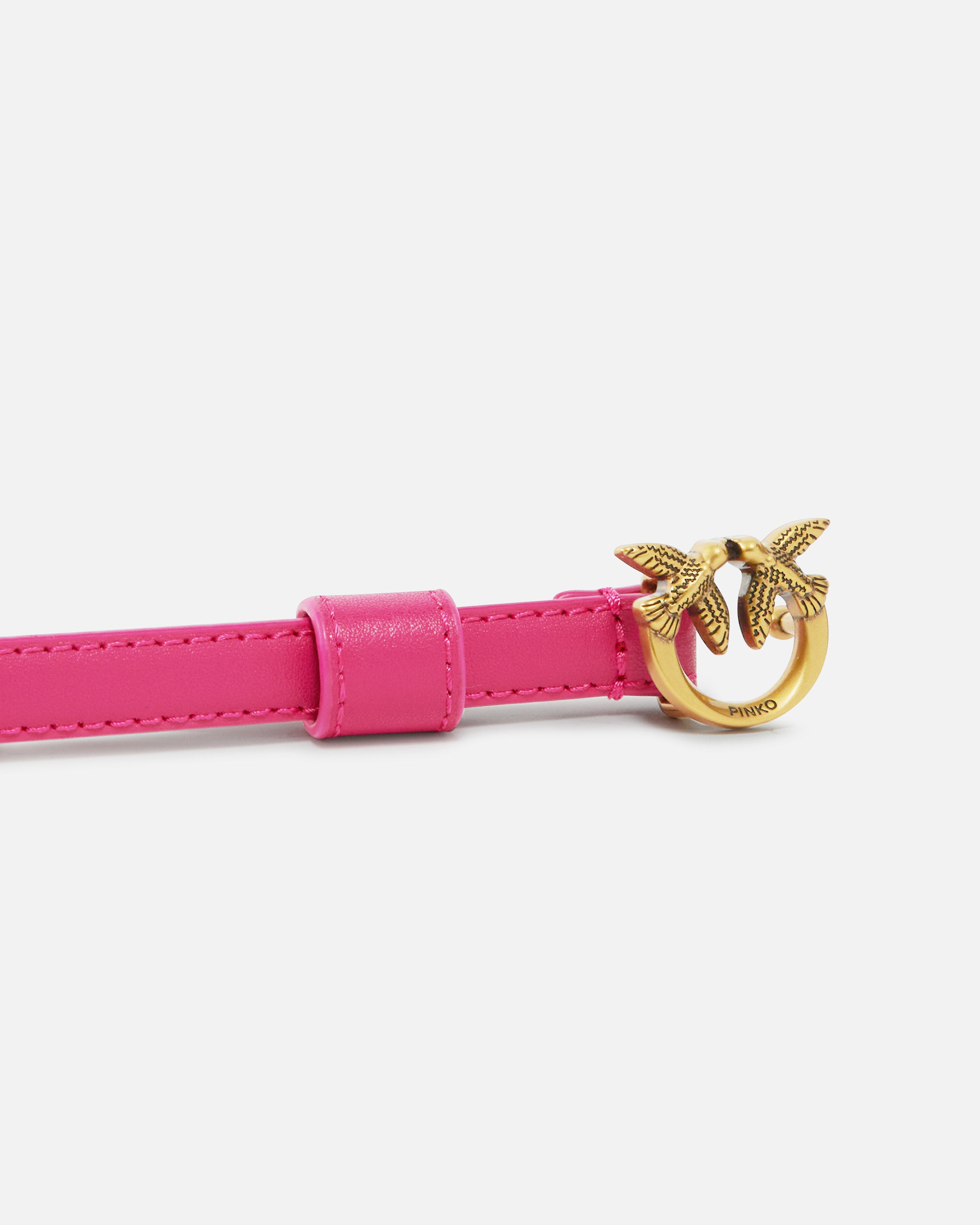 Pinko Love Birds Thin Buckle Belt pasek 1cm skóra