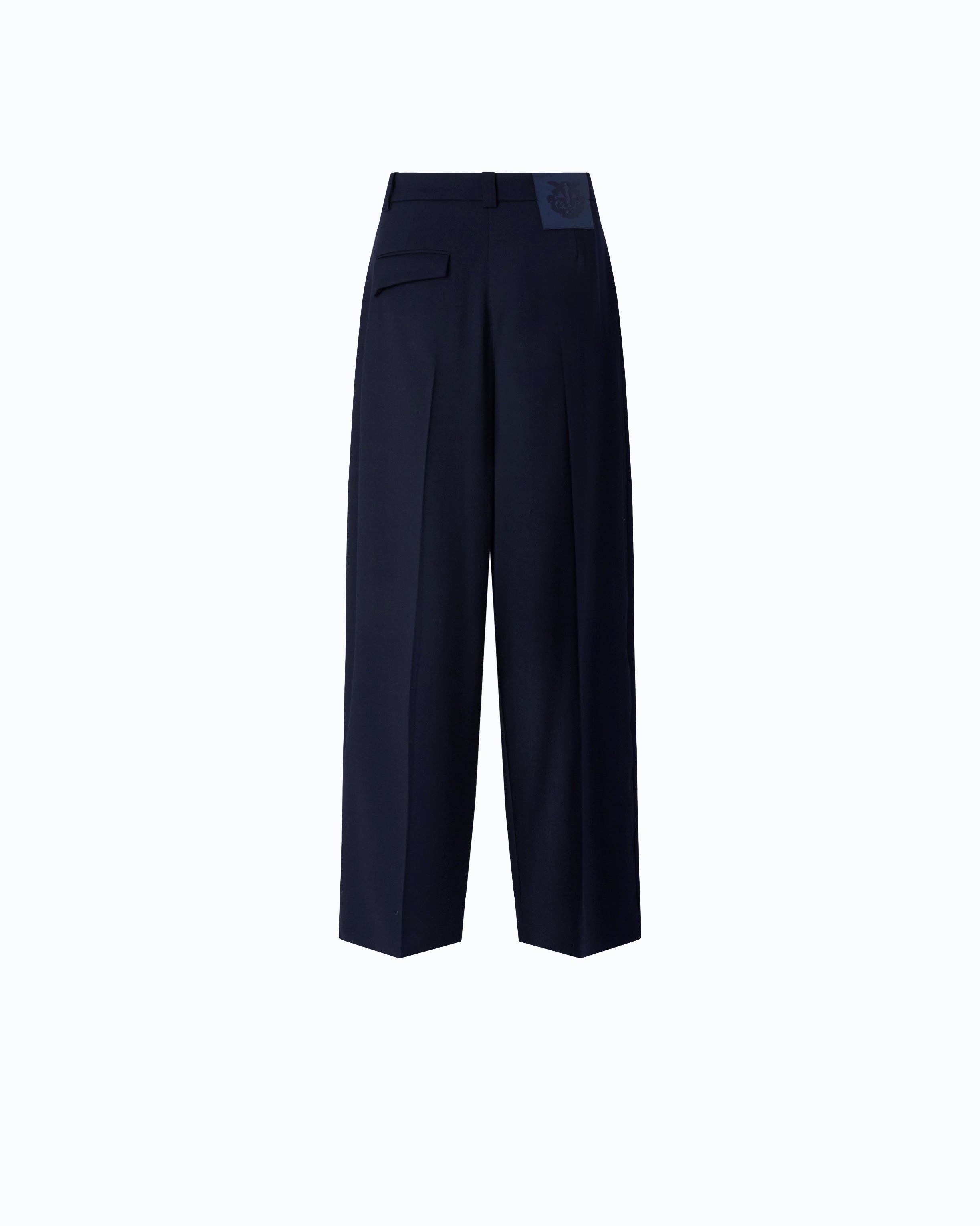 Pinko Balbino spodnie barrel fit niebieskie wełniane