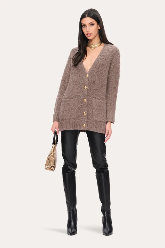 Elie Tahari Boucle Merino E95X8504 kardigan beżowy