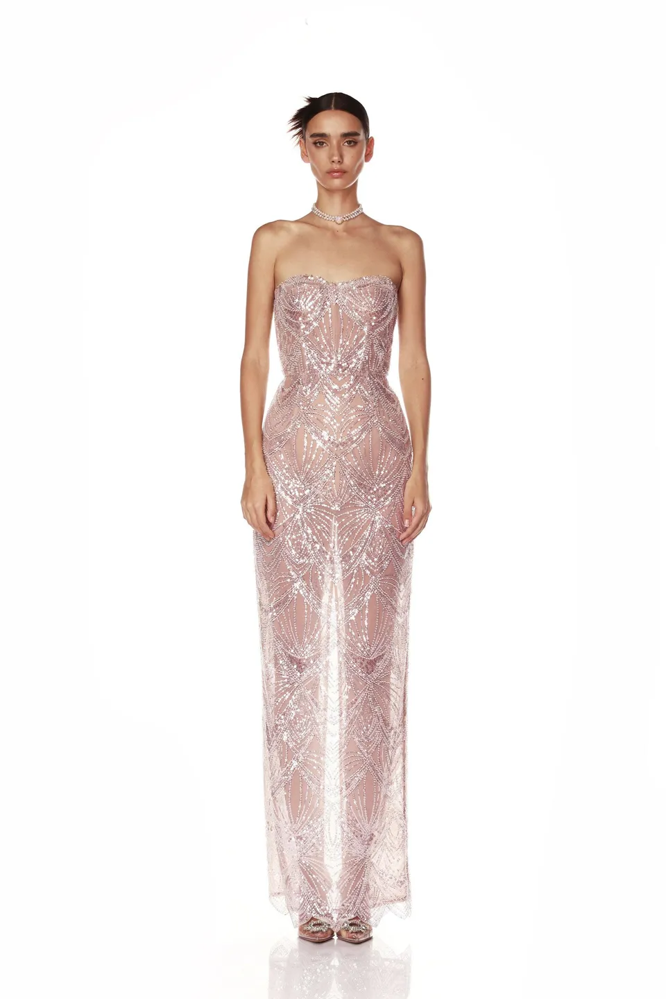 Bronx and Banco Giselle Blush sukienka wieczorowa maxi