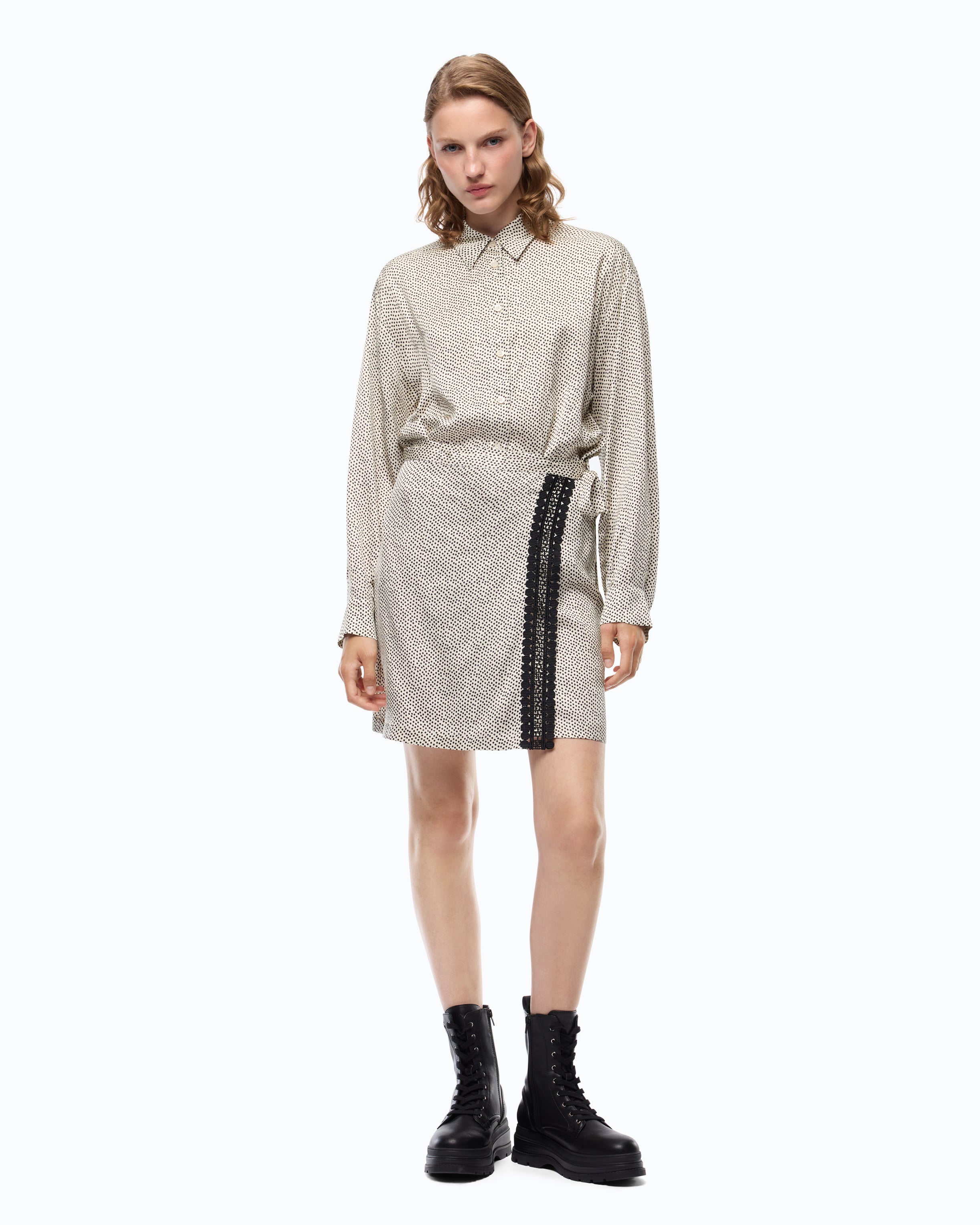 Pinko Ambrosia Dress sukienka beżowa w kropki