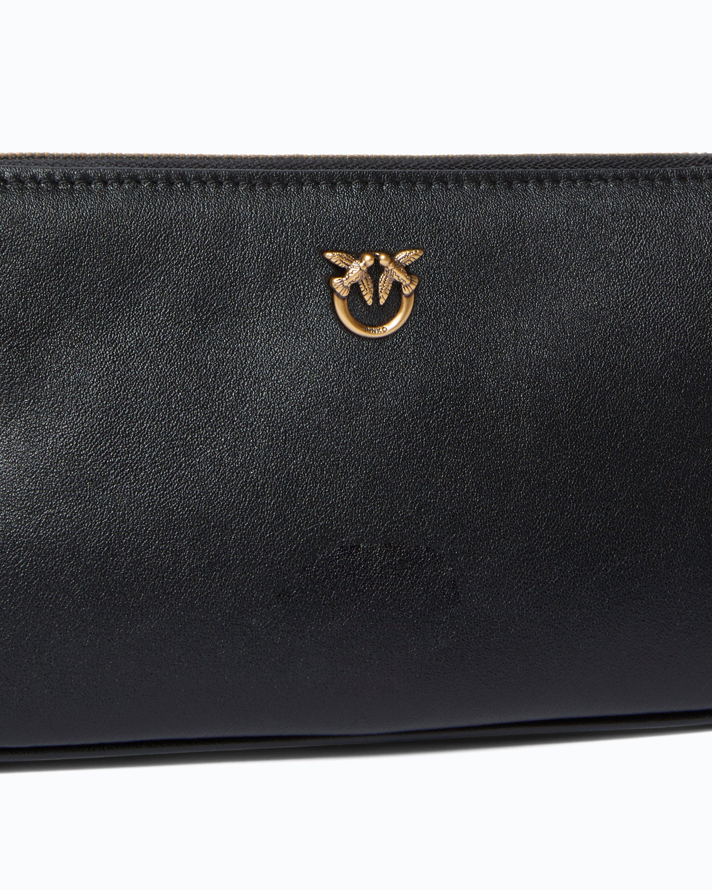 Pinko Half Moon Mini torebka skórzana czarna