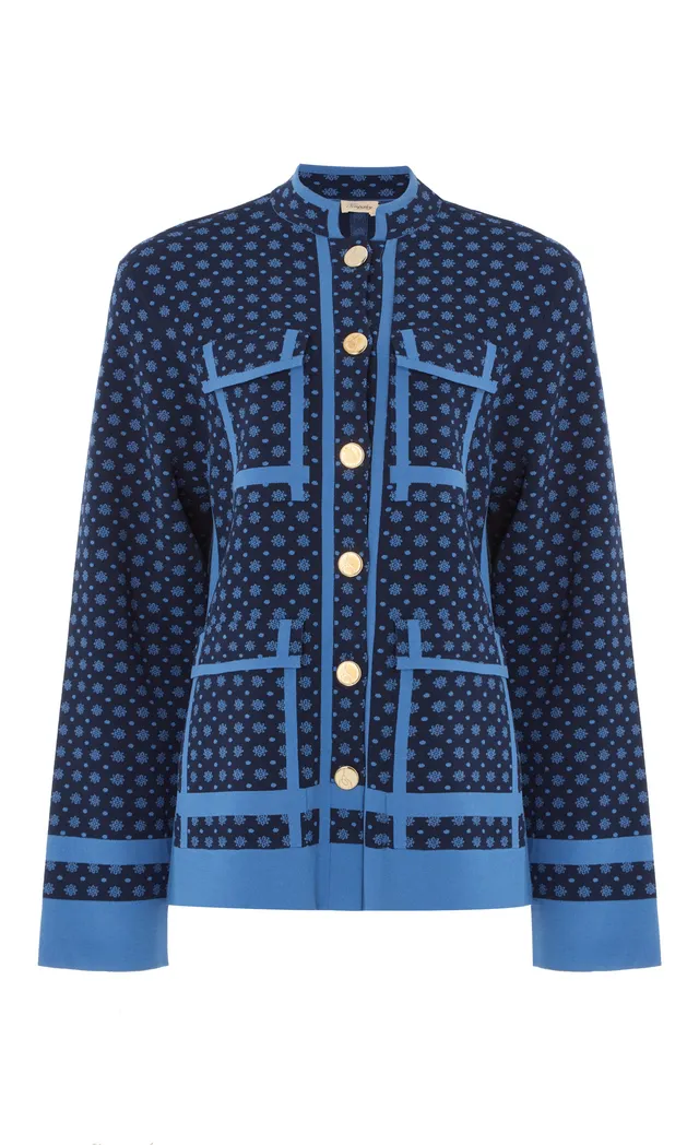 Temperley London Ditzie żakiet dzianinowy Twilight złote guziki