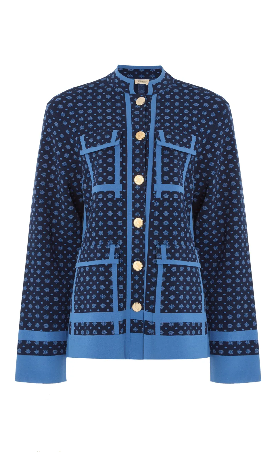 Temperley London Ditzie żakiet dzianinowy Twilight złote guziki
