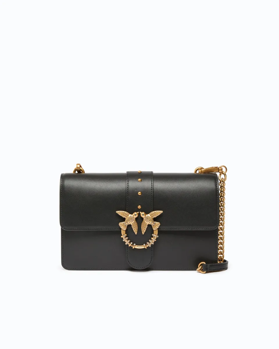 Pinko Love Bag One torebka skórzana czarna