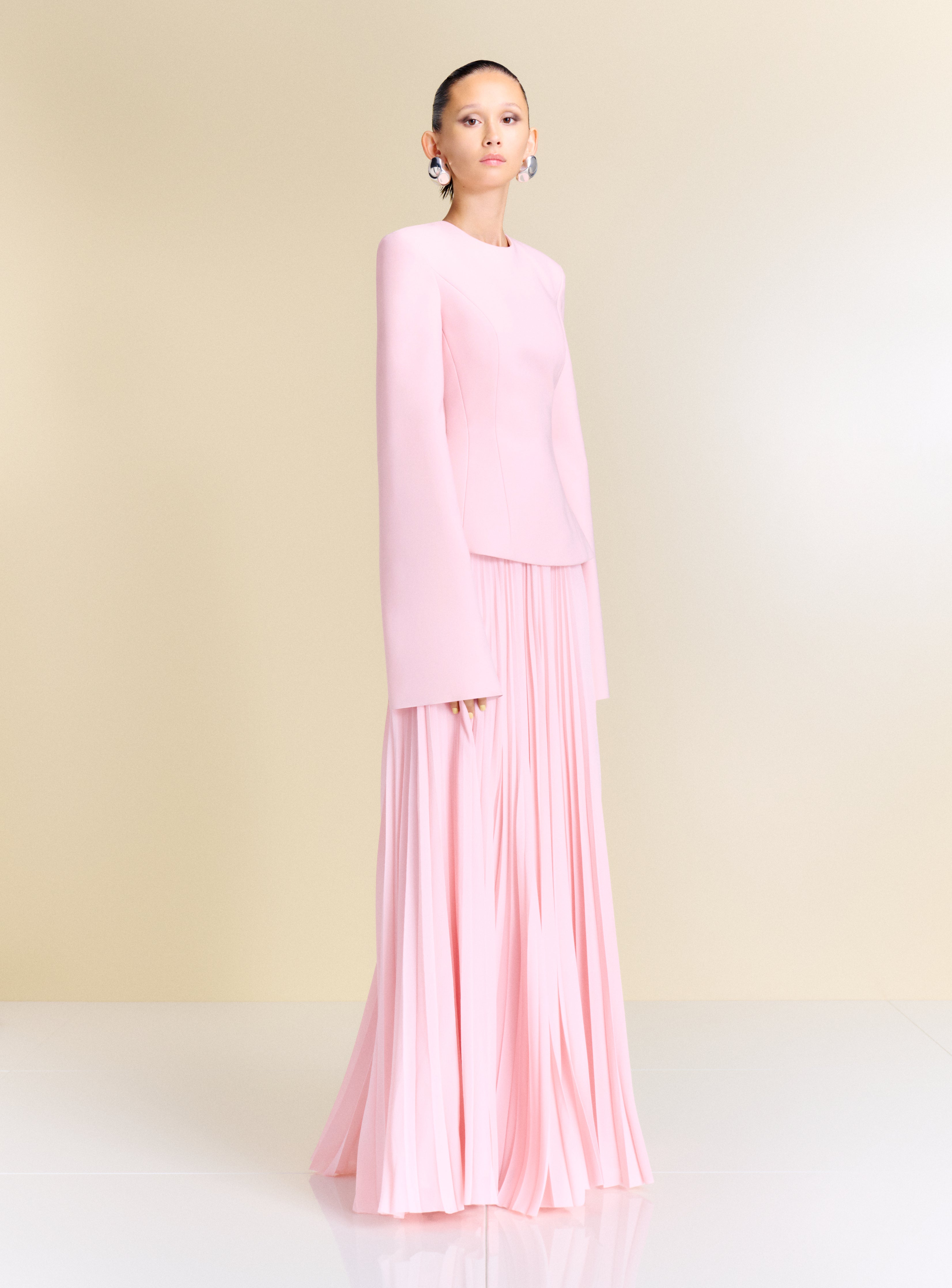Solace London Callisto maxi sukienka wieczorowa Pale Pink